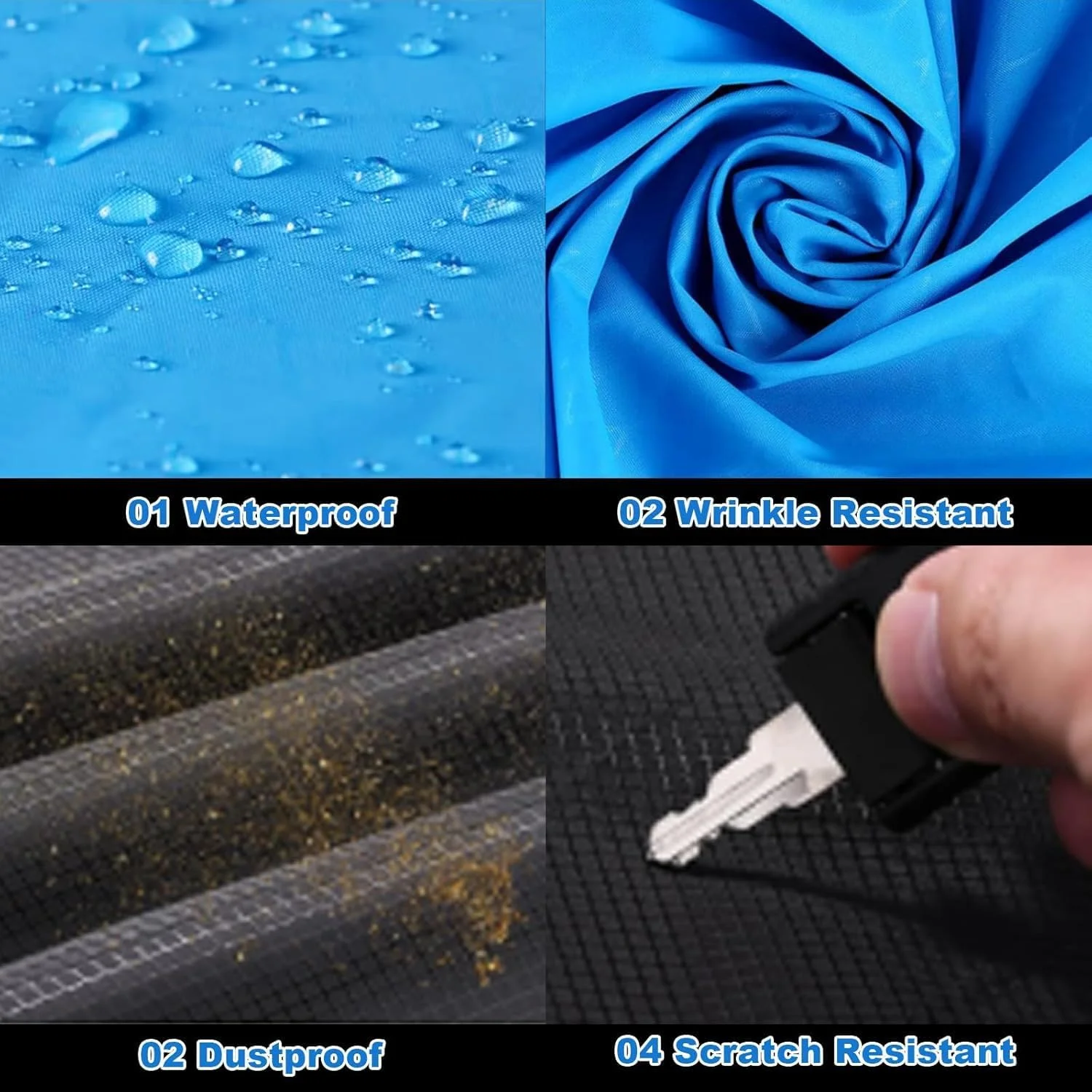 زیرانداز ساحلی ضد آب و ضد شن، زیرانداز کوچک پیک نیک 70 در 110 سانتی متر، زیرانداز ساحلی تاشو کوچک با بند دستی، برای ساحل، کمپینگ، پیاده روی، مسافرت برای 1-2 نفر - آبی