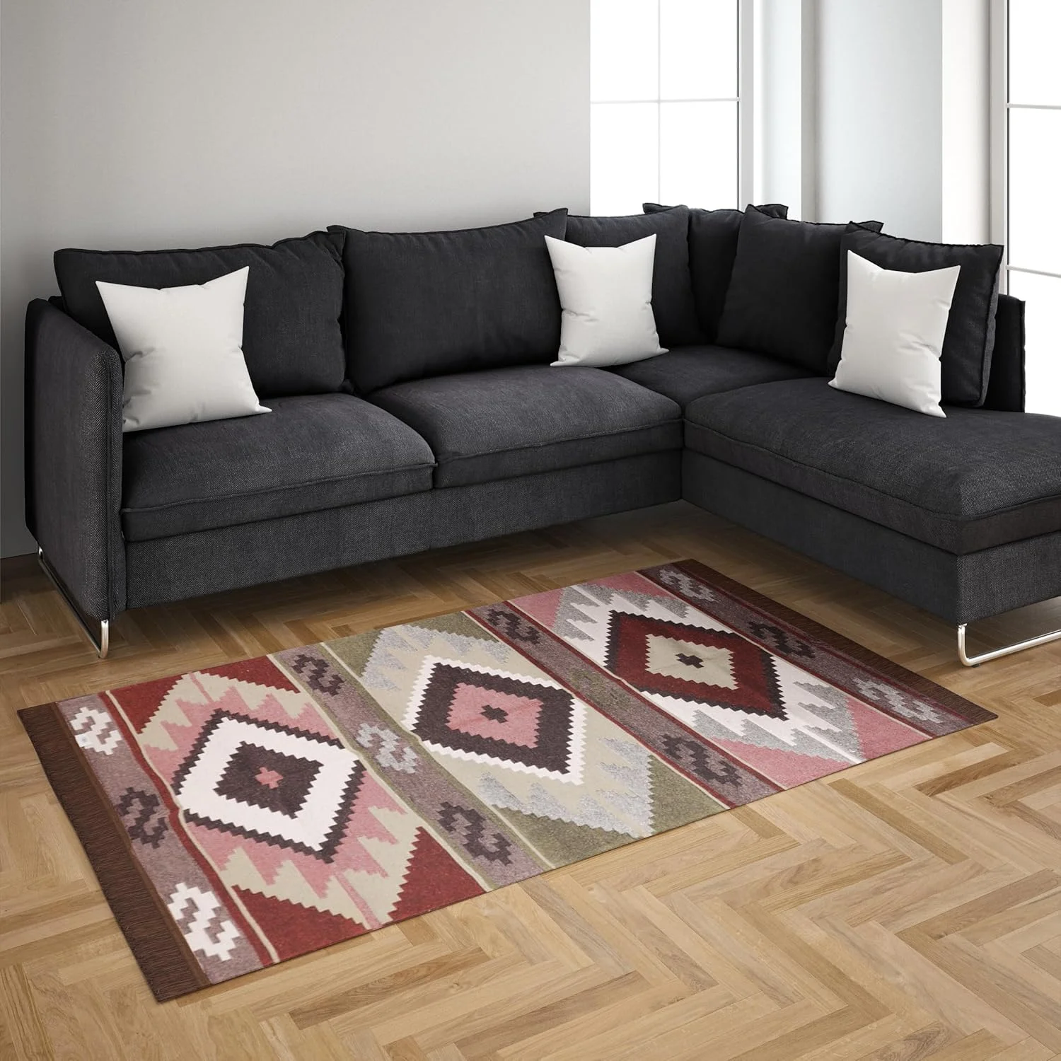 فرش دو طرفه BiggHome - فرش ضد آب طرح وینتیج مناسب پاسیو، ابعاد 80x150 سانتی متر - فرش تاشو و قابل شستشو برای بالکن، کمپینگ، دفتر کار یا حیاط خلوت - فرش شیک داخلی/خارجی فرش دو طرفه BiggHome - فرش ضد آب طرح وینتیج مناسب پاسیو، ابعاد 80x150 سانتی متر - فرش تاشو و قابل شستشو برای بالکن، کمپینگ، دفتر کار یا حیاط خلوت - فرش شیک داخلی/خارجی