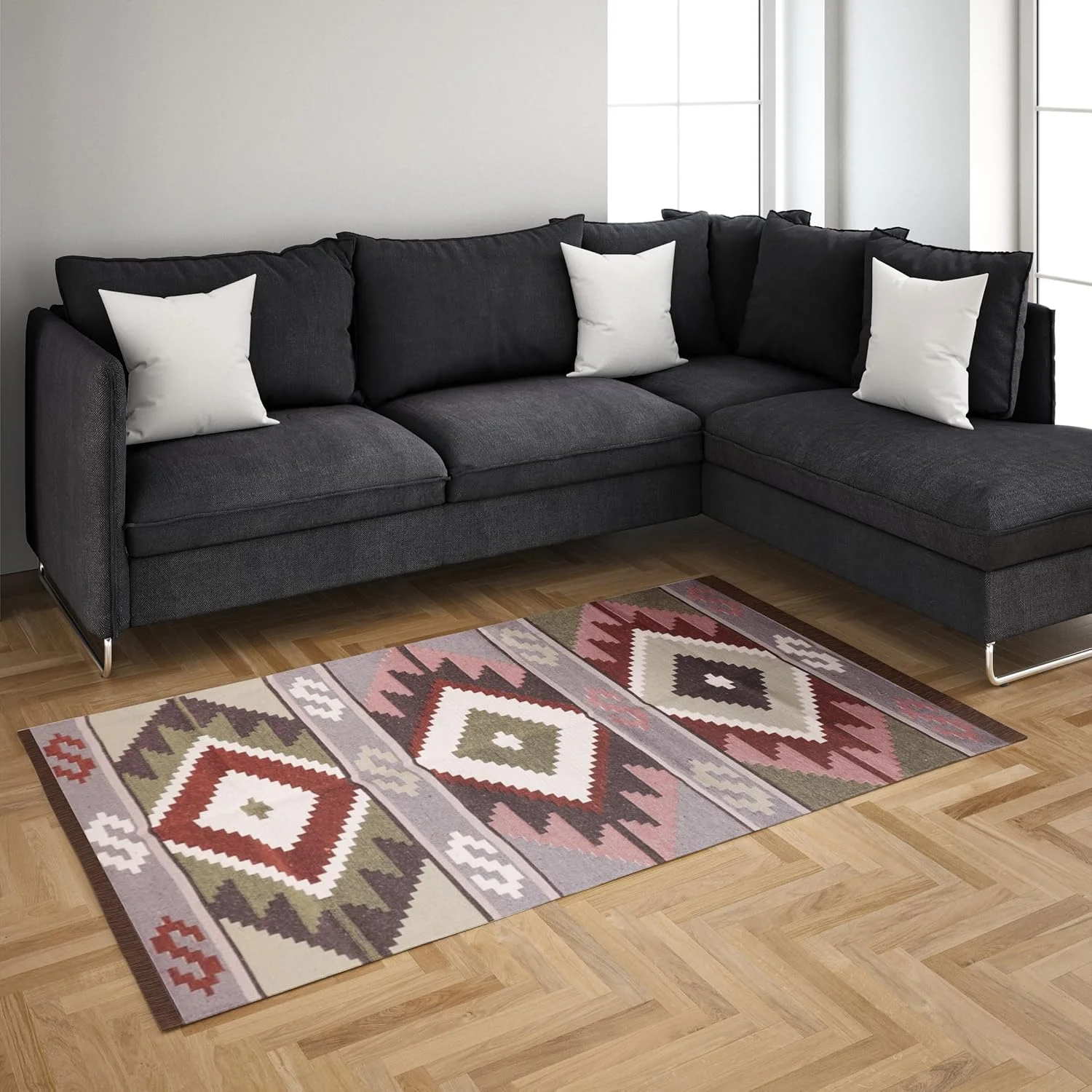 فرش دو طرفه BiggHome - فرش ضد آب طرح وینتیج مناسب پاسیو، ابعاد 80x150 سانتی متر - فرش تاشو و قابل شستشو برای بالکن، کمپینگ، دفتر کار یا حیاط خلوت - فرش شیک داخلی/خارجی فرش دو طرفه BiggHome - فرش ضد آب طرح وینتیج مناسب پاسیو، ابعاد 80x150 سانتی متر - فرش تاشو و قابل شستشو برای بالکن، کمپینگ، دفتر کار یا حیاط خلوت - فرش شیک داخلی/خارجی