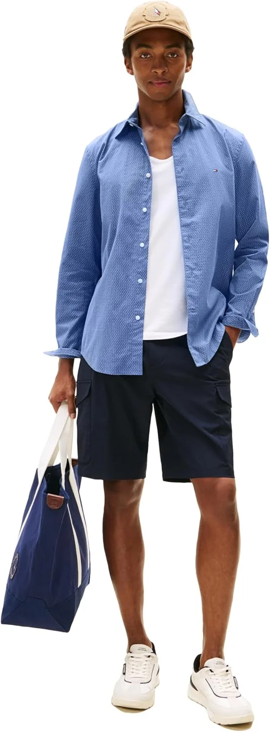 Tommy Hilfiger Long Sleeve Poplin Regular Fit, Men's Button Down Shirts, Also Available in Big and Tall Tommy Hilfiger Long Sleeve Poplin Regular Fit, Men's Button Down Shirts, Also Available in Big and Tall
