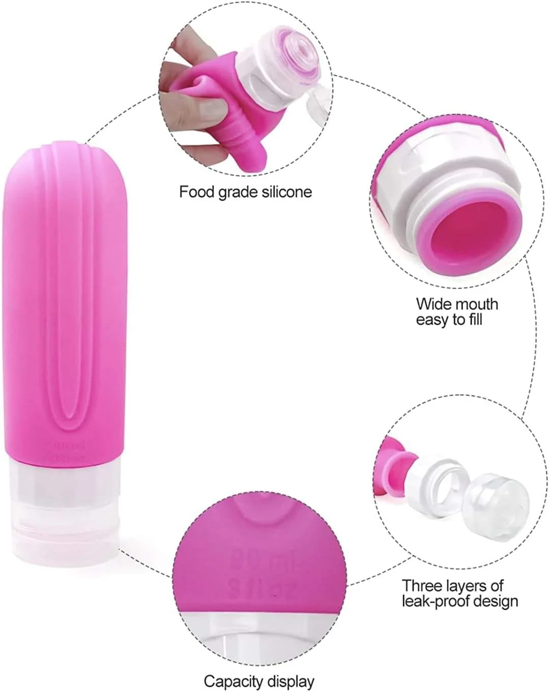 4-Pack Silicone Travel Bottles – TSA Approved Leakproof 90ml Squeezable Containers for Shampoo, Lotion, Conditioner & Toiletries – Refillable BPA-Free Travel Accessories for Airplane & Carry-On Use 4-Pack Silicone Travel Bottles – TSA Approved Leakproof 90ml Squeezable Containers for Shampoo, Lotion, Conditioner & Toiletries – Refillable BPA-Free Travel Accessories for Airplane & Carry-On Use