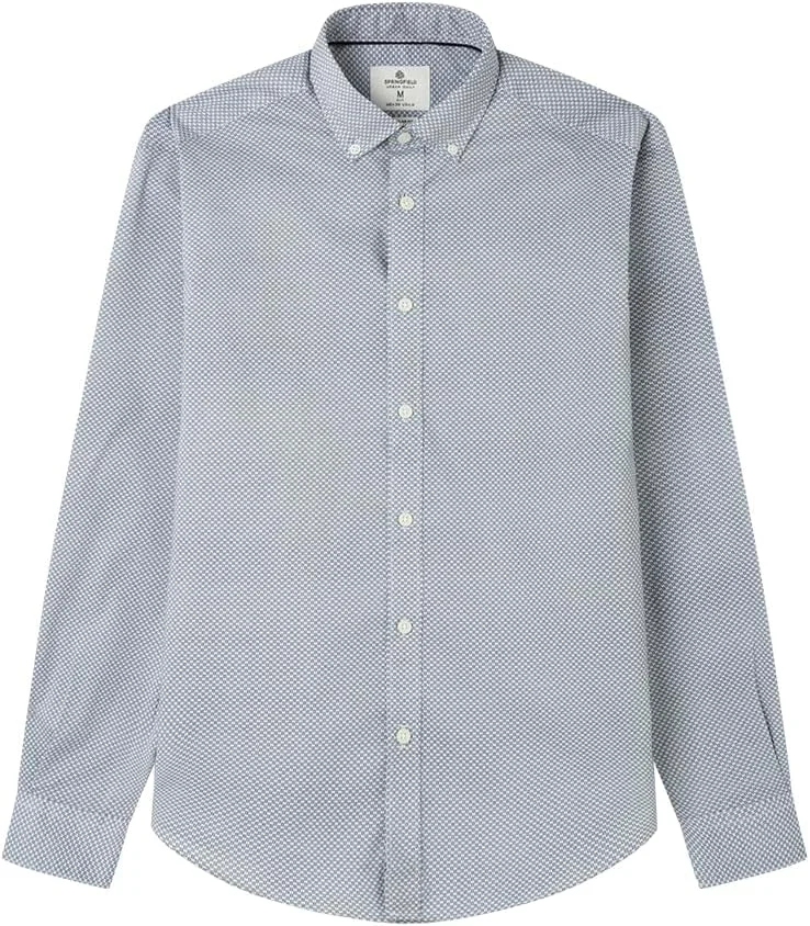 Springfield Men's Microprint Easy Care Stretch Shirt