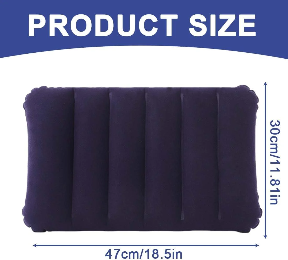 ایهای بسته 2 عددی بالش بادی 47 × 30 سانتی‌متری برای کمپینگ و مسافرت، ساخته شده از مواد نرم، بالش کمپینگ، لوازم جانبی کمپینگ، بالش مسافرتی، بالش بادی