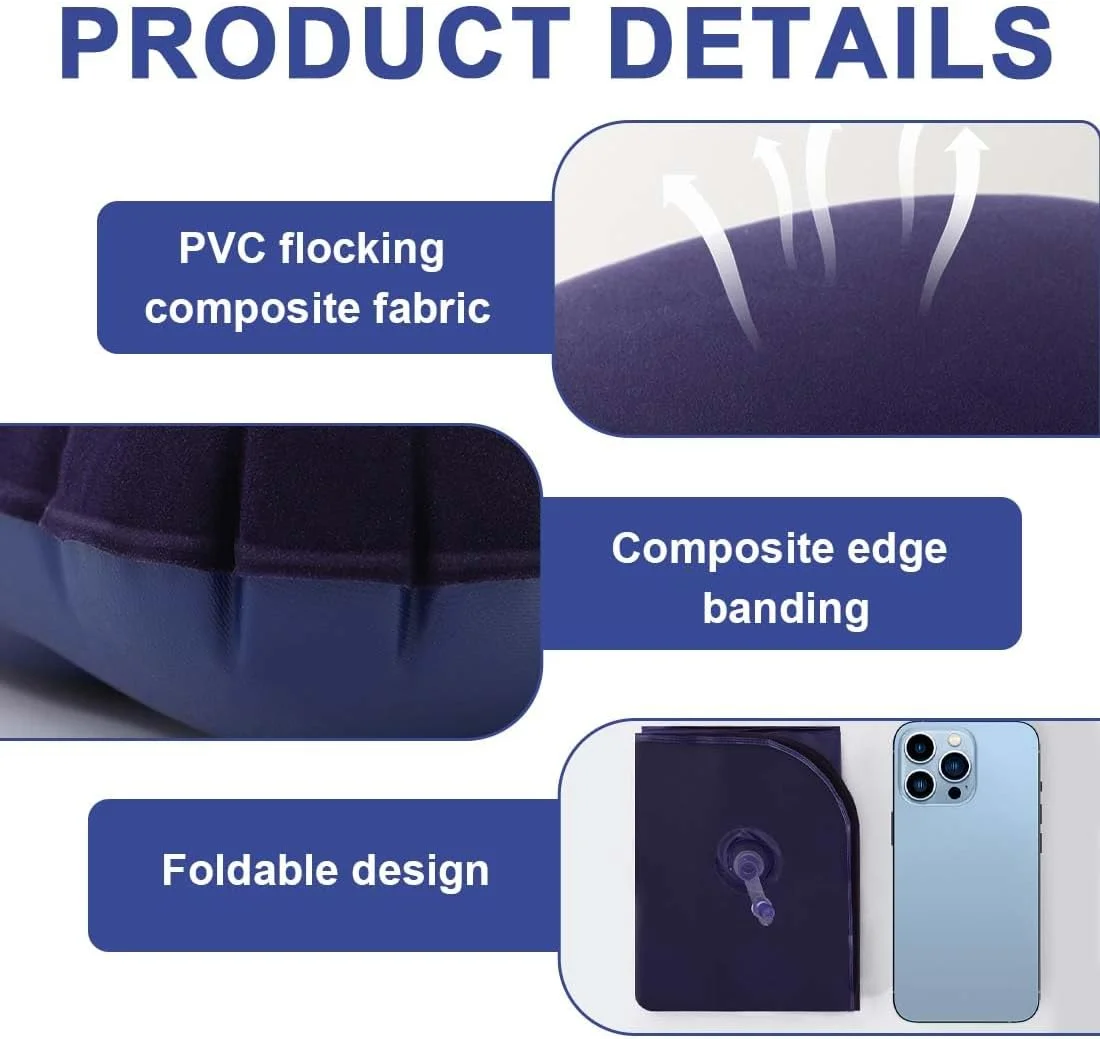 ایهای بسته 2 عددی بالش بادی 47 × 30 سانتی‌متری برای کمپینگ و مسافرت، ساخته شده از مواد نرم، بالش کمپینگ، لوازم جانبی کمپینگ، بالش مسافرتی، بالش بادی