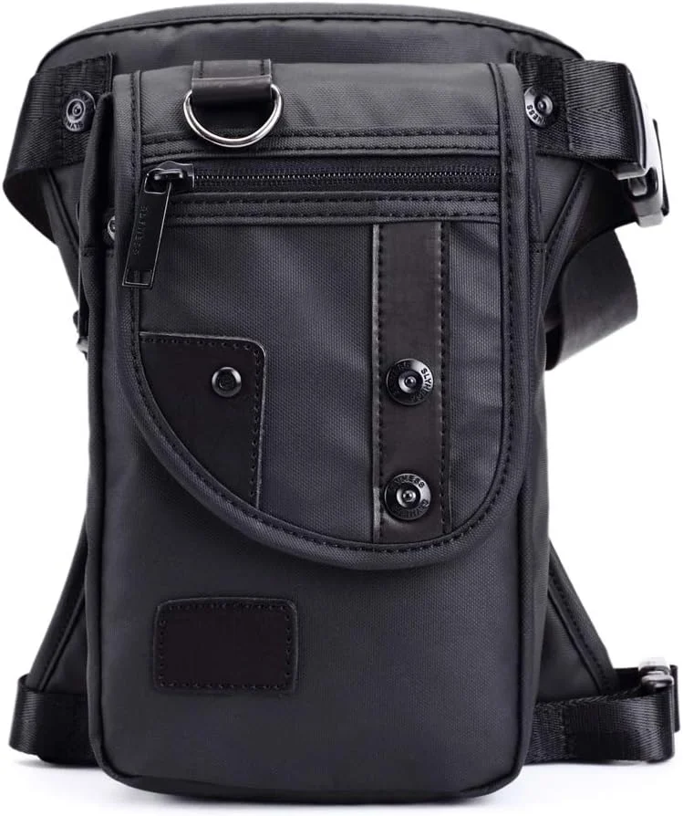 KPYWZER Outdoor Thigh Drop Leg Bag for Men Women Waist Fanny Pack Motorcycle Ride Cycling Fishing Camping Hunting Riding Travel Hiking Tactical Black
