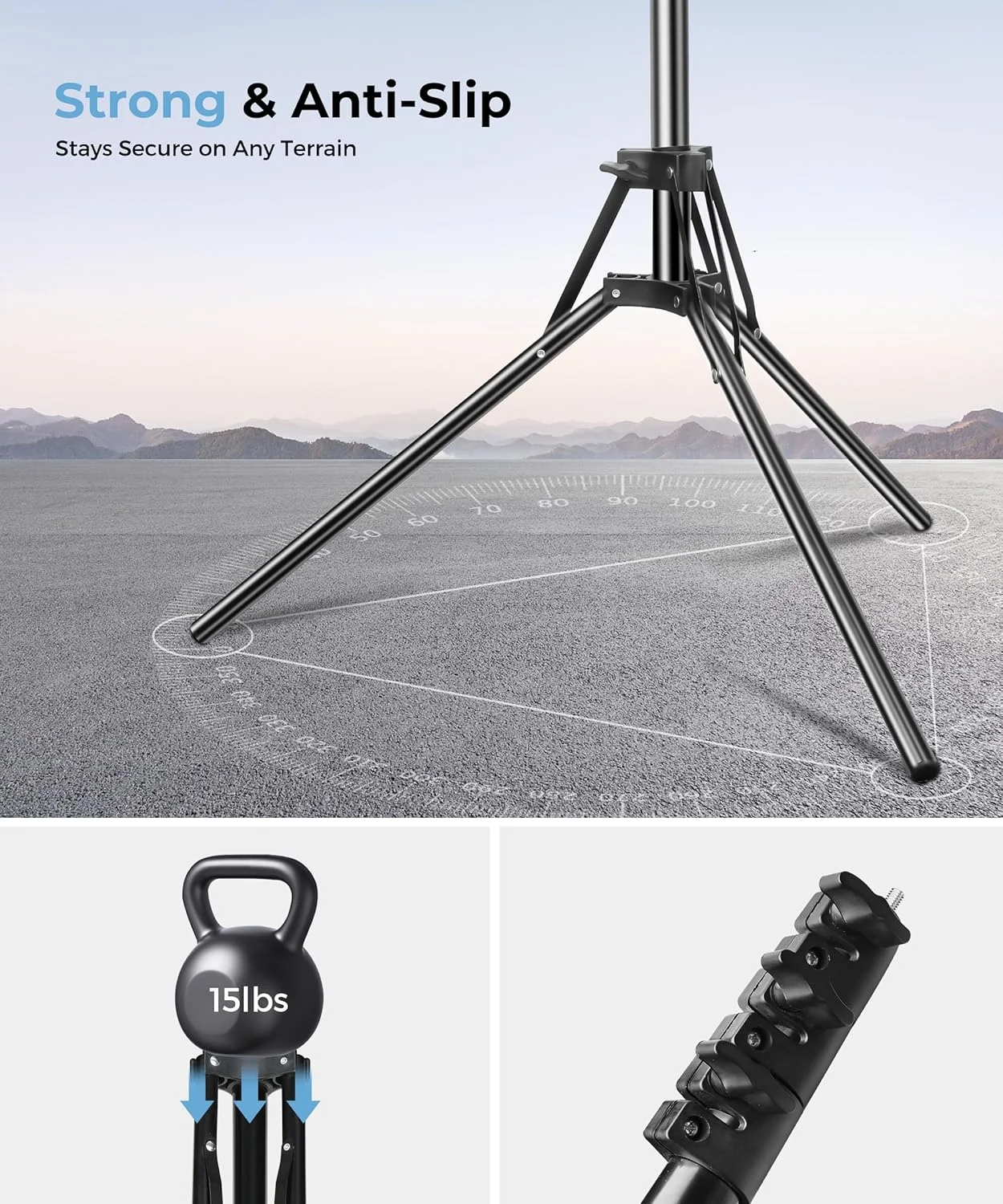 کیت سه پایه قابل تنظیم Accecraft Starlink-Mini-Mount با 4 ارتفاع و آداپتور لوازم جانبی با زاویه 360 درجه، پایه نصب Star Link فوق العاده قابل حمل سازگار با لوازم ضروری سفر با RV، سفر جاده ای و کمپینگ