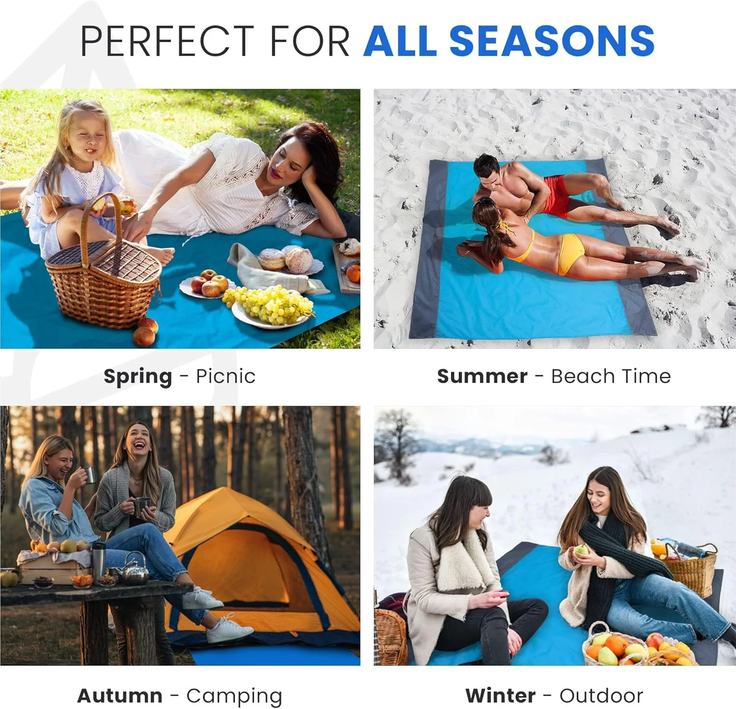 BIGTHREE Beach Blanket, Waterproof Sandproof Beach Mat, Portable Picnic Mat for Travel Camping Hiking, Lightweight Large Picnic Mat, Pocket Blanket Beach Essentials for Travel Camping BIGTHREE Beach Blanket, Waterproof Sandproof Beach Mat, Portable Picnic Mat for Travel Camping Hiking, Lightweight Large Picnic Mat, Pocket Blanket Beach Essentials for Travel Camping