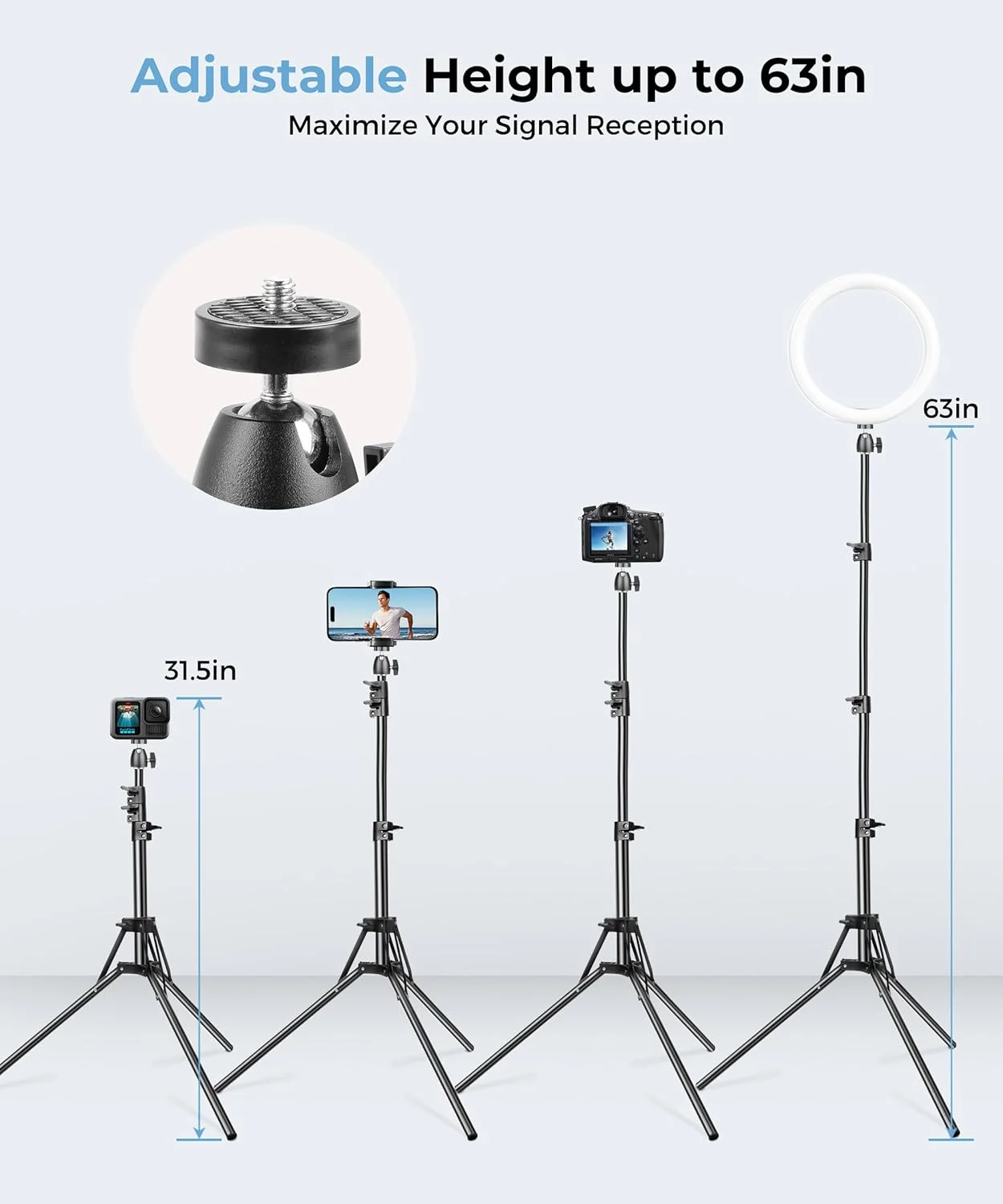 کیت سه پایه قابل تنظیم Accecraft Starlink-Mini-Mount با 4 ارتفاع و آداپتور لوازم جانبی با زاویه 360 درجه، پایه نصب Star Link فوق العاده قابل حمل سازگار با لوازم ضروری سفر با RV، سفر جاده ای و کمپینگ