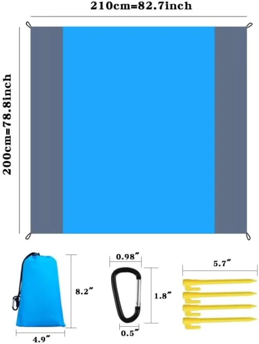 BIGTHREE Beach Blanket, Waterproof Sandproof Beach Mat, Portable Picnic Mat for Travel Camping Hiking, Lightweight Large Picnic Mat, Pocket Blanket Beach Essentials for Travel Camping BIGTHREE Beach Blanket, Waterproof Sandproof Beach Mat, Portable Picnic Mat for Travel Camping Hiking, Lightweight Large Picnic Mat, Pocket Blanket Beach Essentials for Travel Camping