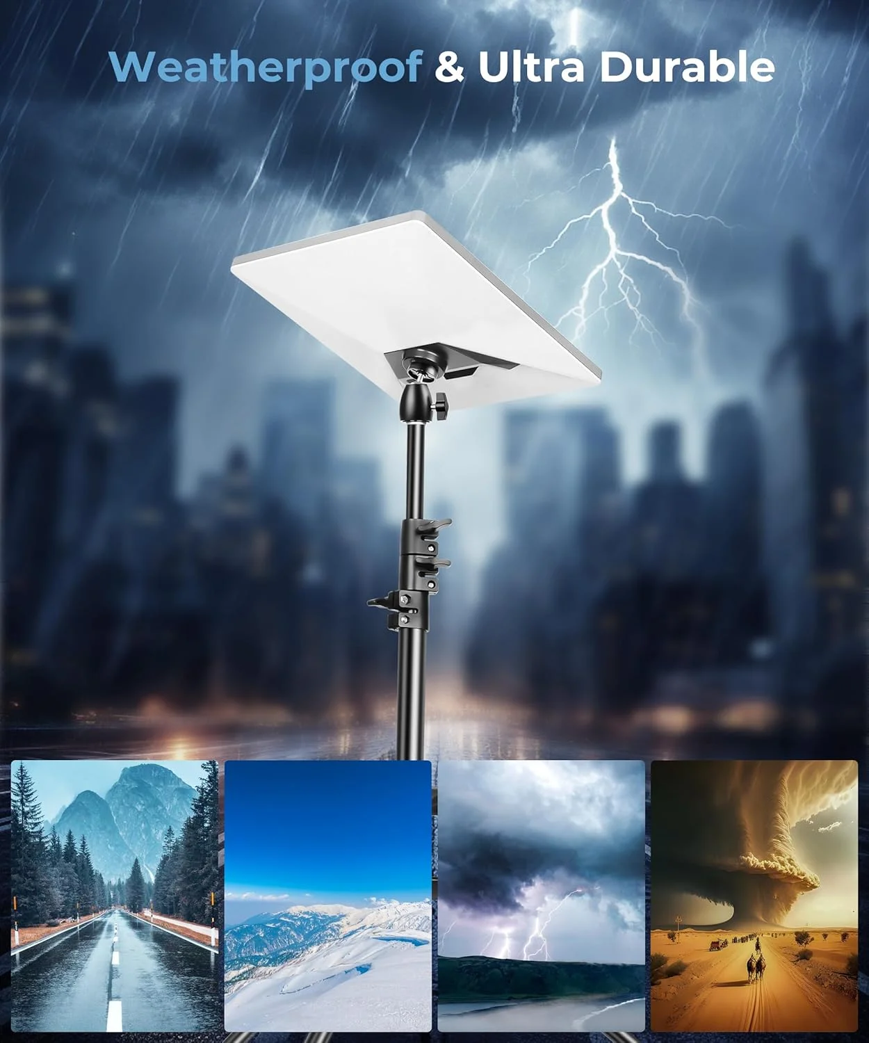 کیت سه پایه قابل تنظیم Accecraft Starlink-Mini-Mount با 4 ارتفاع و آداپتور لوازم جانبی با زاویه 360 درجه، پایه نصب Star Link فوق العاده قابل حمل سازگار با لوازم ضروری سفر با RV، سفر جاده ای و کمپینگ