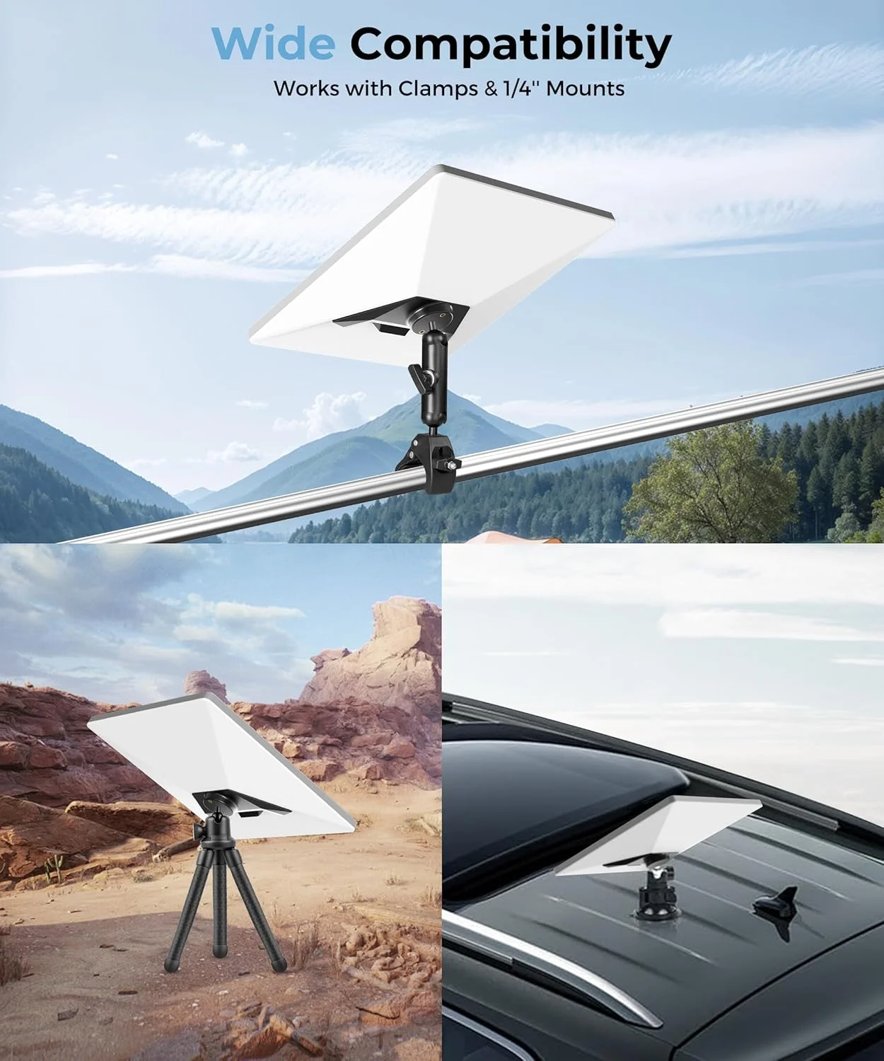 کیت سه پایه قابل تنظیم Accecraft Starlink-Mini-Mount با 4 ارتفاع و آداپتور لوازم جانبی با زاویه 360 درجه، پایه نصب Star Link فوق العاده قابل حمل سازگار با لوازم ضروری سفر با RV، سفر جاده ای و کمپینگ