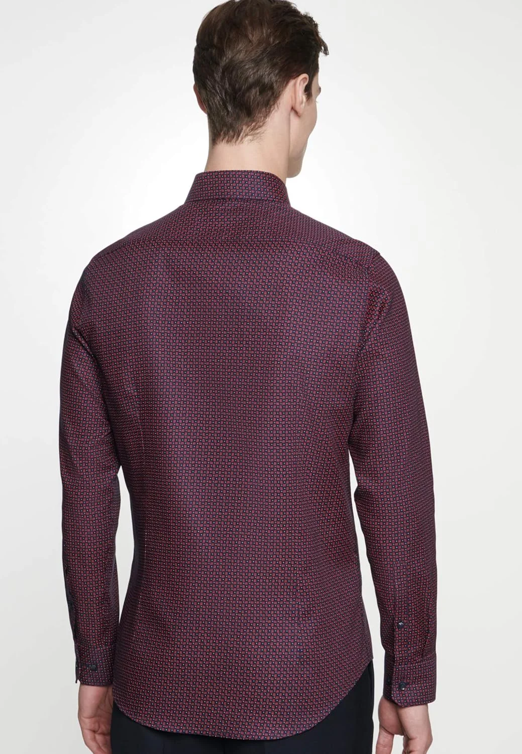 Seidensticker پیراهن مردانه طرح دار با یقه Kent و راحتی بالا - Shaped Fit - آستین بلند - پیراهن رسمی Paisley