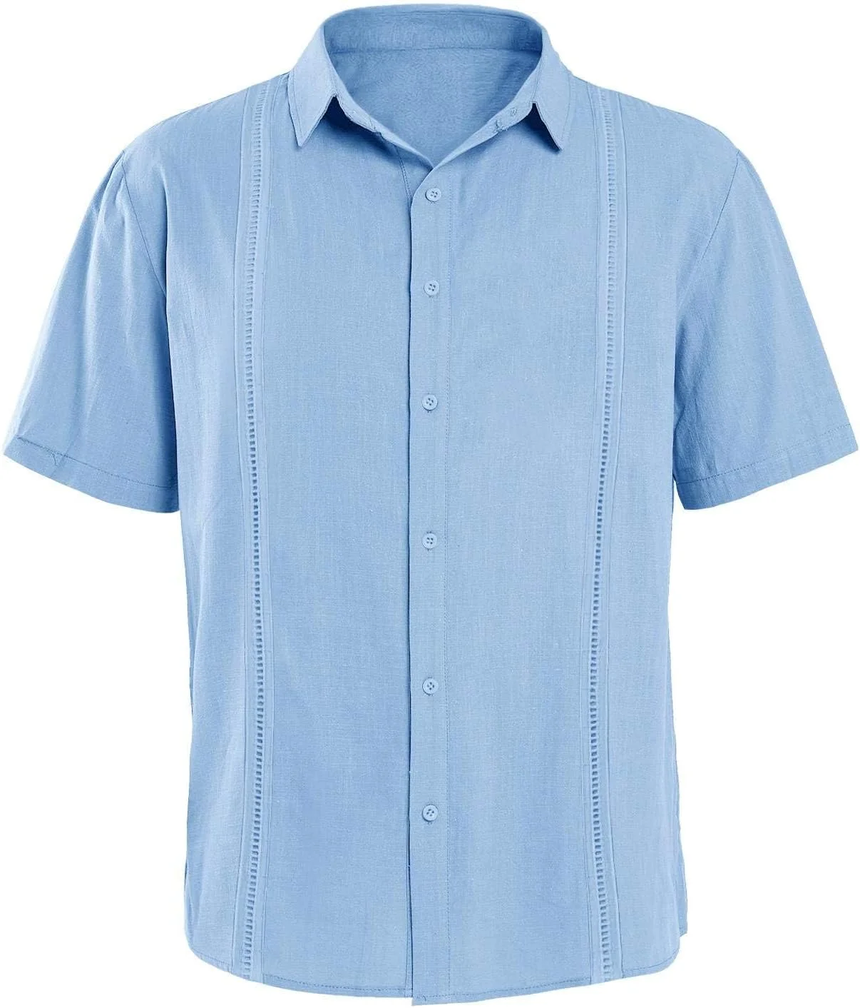 پیراهن مردانه آستین کوتاه Runcati مدل کوبایی Guayabera، لینن، نخی، دکمه دار، مناسب ساحل پیراهن مردانه آستین کوتاه Runcati مدل کوبایی Guayabera، لینن، نخی، دکمه دار، مناسب ساحل