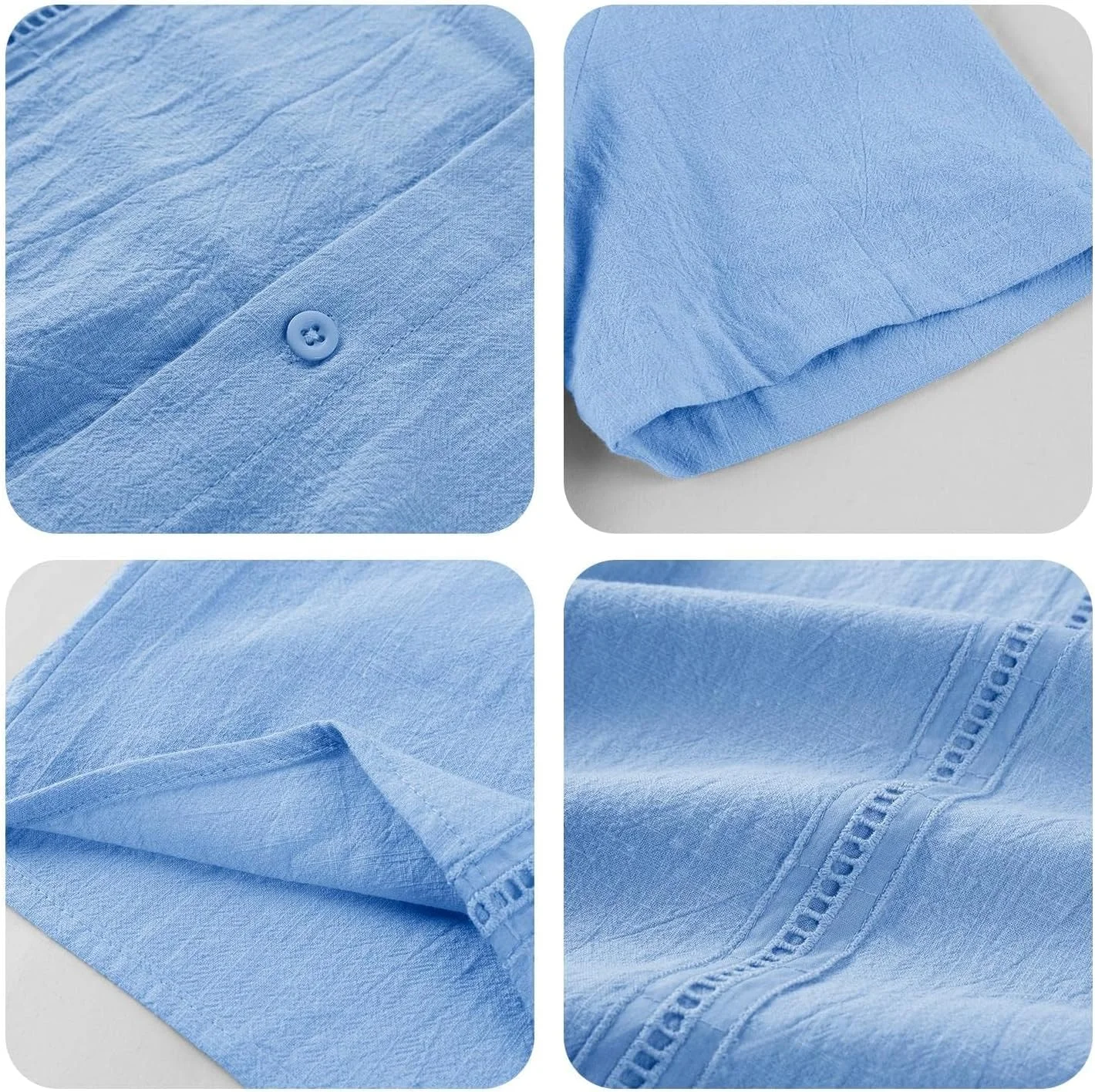 پیراهن مردانه آستین کوتاه Runcati مدل کوبایی Guayabera، لینن، نخی، دکمه دار، مناسب ساحل پیراهن مردانه آستین کوتاه Runcati مدل کوبایی Guayabera، لینن، نخی، دکمه دار، مناسب ساحل