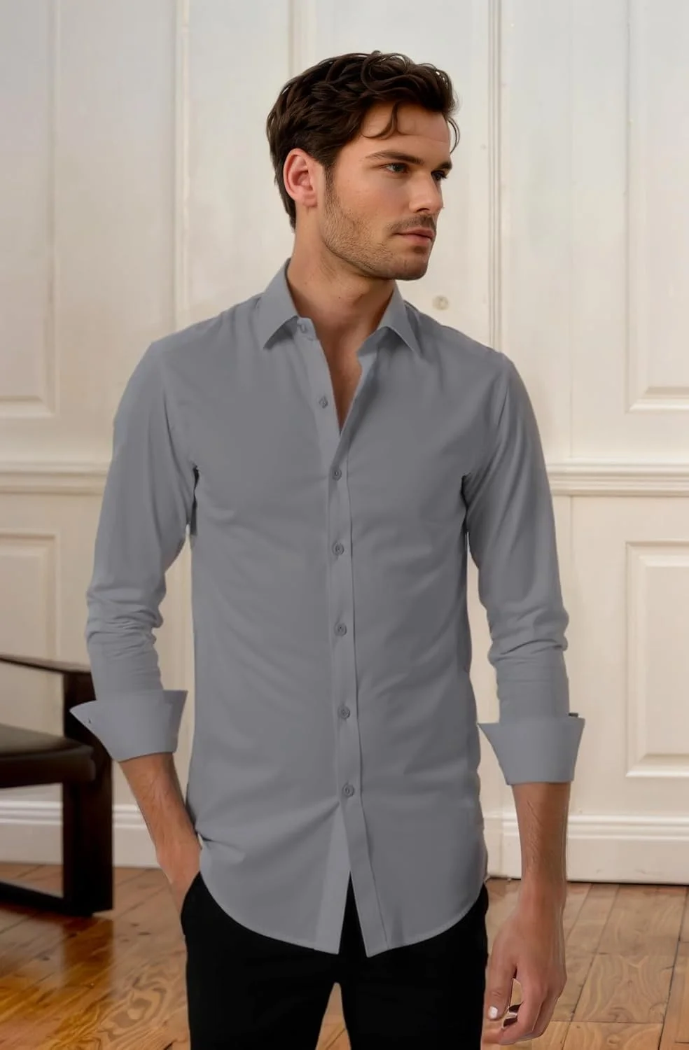 Runcati Men's Dress Shirts Solid Long Sleeve Regular Fit Formal Shirt Stretch Wrinkle-Free Business Casual Button Down Shirts Runcati Men's Dress Shirts Solid Long Sleeve Regular Fit Formal Shirt Stretch Wrinkle-Free Business Casual Button Down Shirts