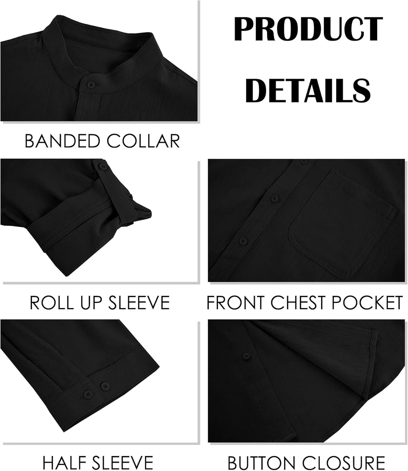 Runcati Mens Casual Button Down Shirt 3/4 Sleeve Cotton Summer Beach Hippie Yoga Plain Tops with Pocket Runcati Mens Casual Button Down Shirt 3/4 Sleeve Cotton Summer Beach Hippie Yoga Plain Tops with Pocket