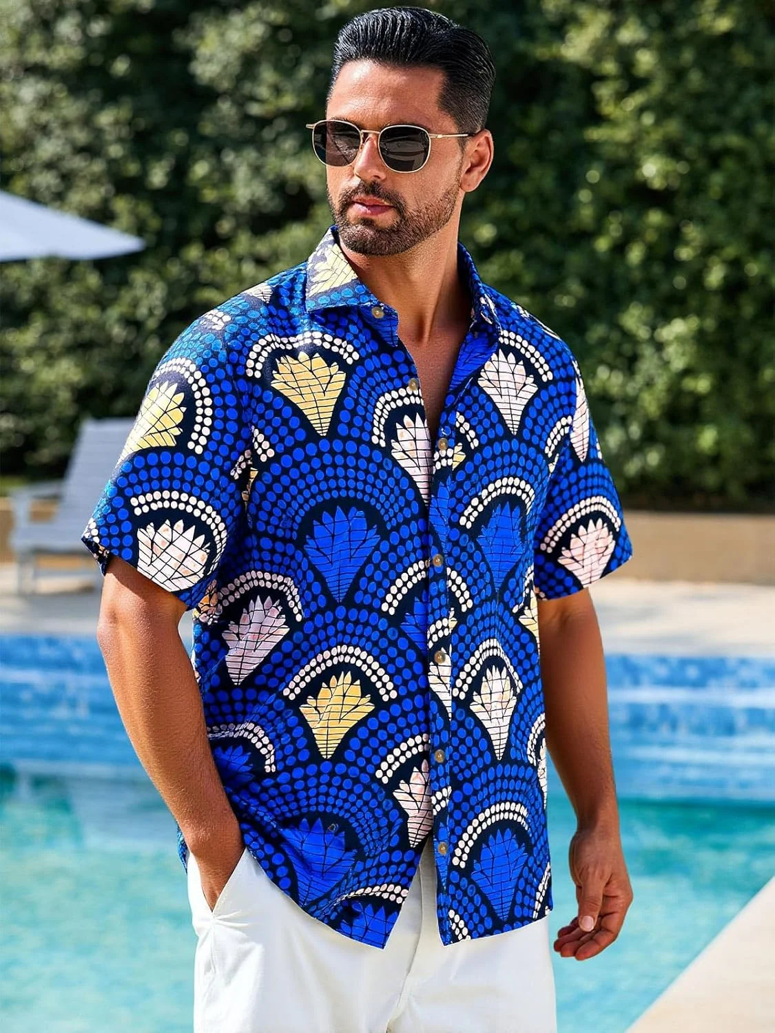 پیراهن مردانه آستین کوتاه Runcati دکمه دار با طرح سنتی آفریقایی دشیکی، تاپ های گلدار قدیمی غیر رسمی پیراهن مردانه آستین کوتاه Runcati دکمه دار با طرح سنتی آفریقایی دشیکی، تاپ های گلدار قدیمی غیر رسمی
