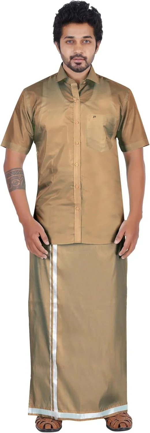 پیراهن آستین کوتاه مردانه پراکاسم کتان/ پیراهن مجلسی مردانه از جنس ابریشم مصنوعی