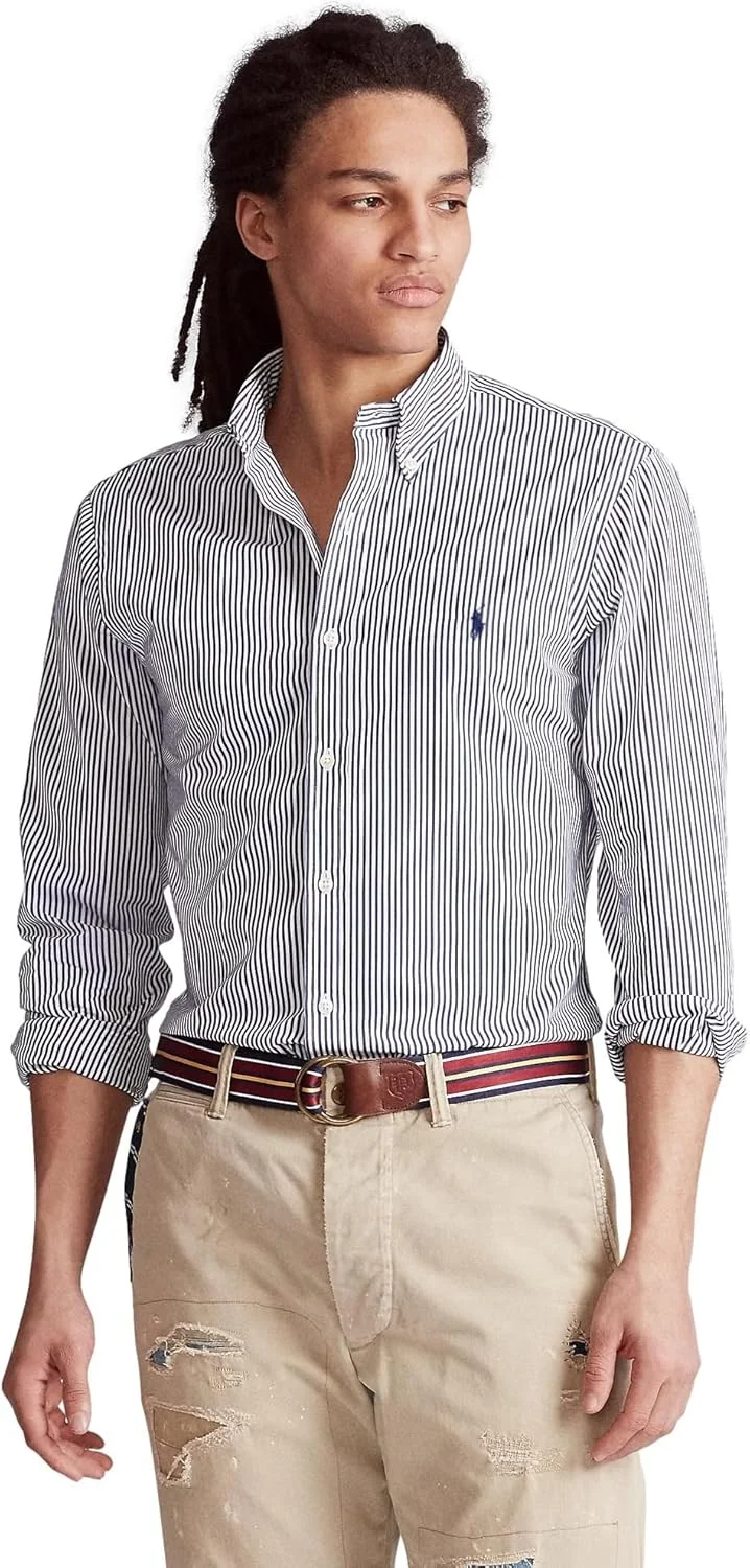 پیراهن مردانه پولو رالف لورن، سایز بزرگ و قد بلند، مدل کلاسیک، طرح چهارخانه، دکمه دار