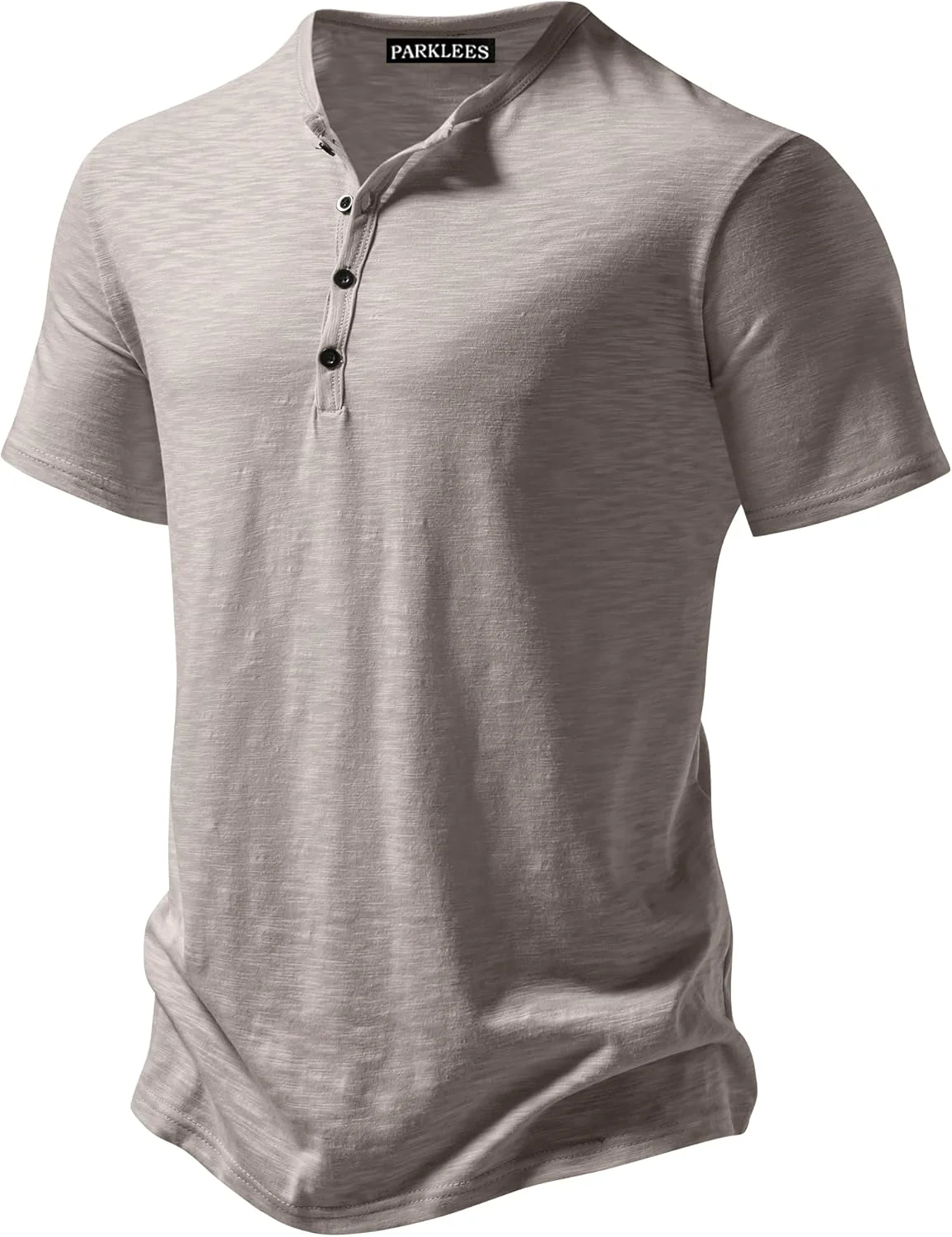 تی شرت آستین کوتاه مردانه هنلی PARKLEES، کشی و جذب، خاکستری روشن، سایز M تی شرت آستین کوتاه مردانه هنلی PARKLEES، کشی و جذب، خاکستری روشن، سایز M