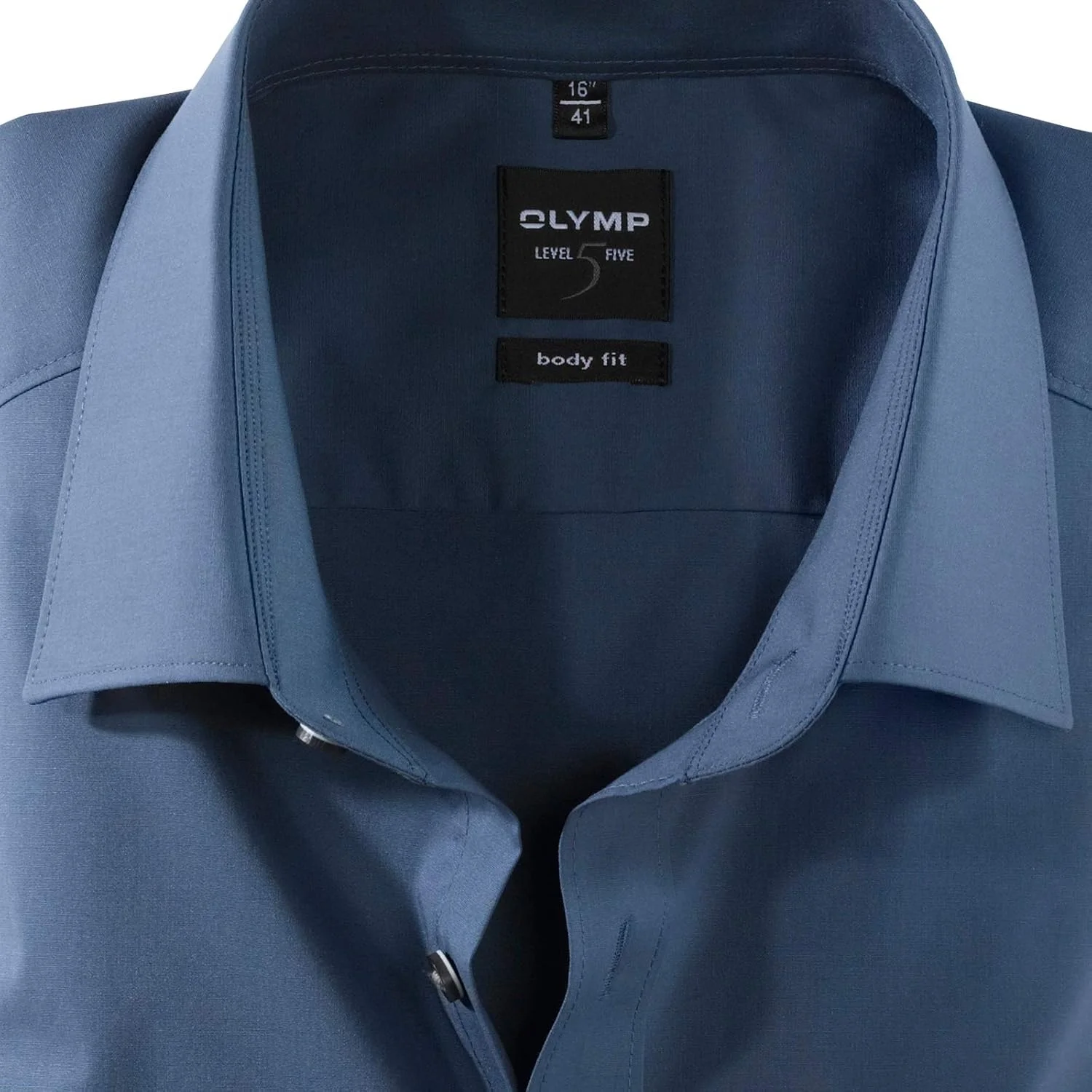 پیراهن آستین بلند مردانه OLYMP Level Five، ساده، فیت بدن، یقه Royal Kent