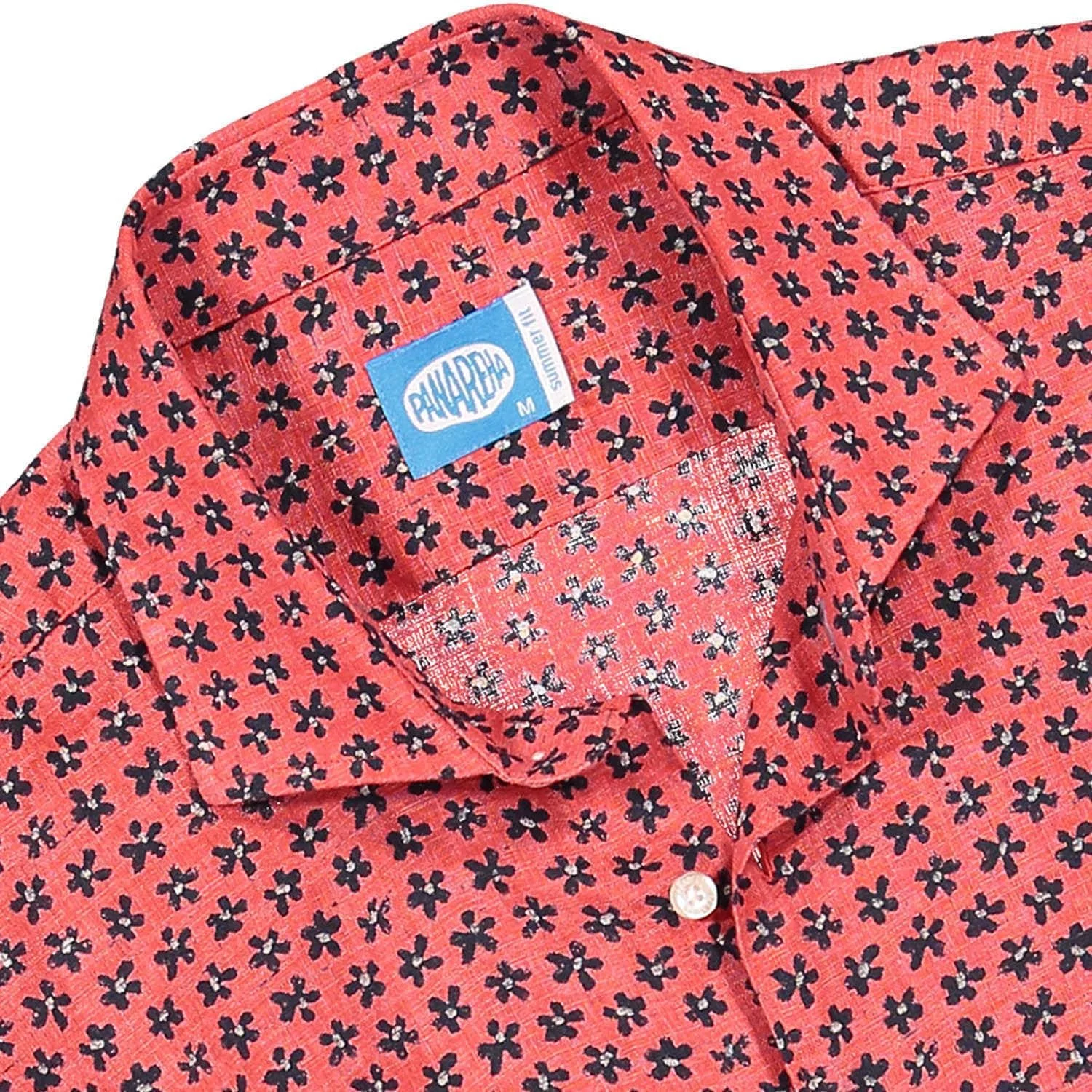 پیراهن مردانه لینن گلدار قرمز Boracay پانارها (M)