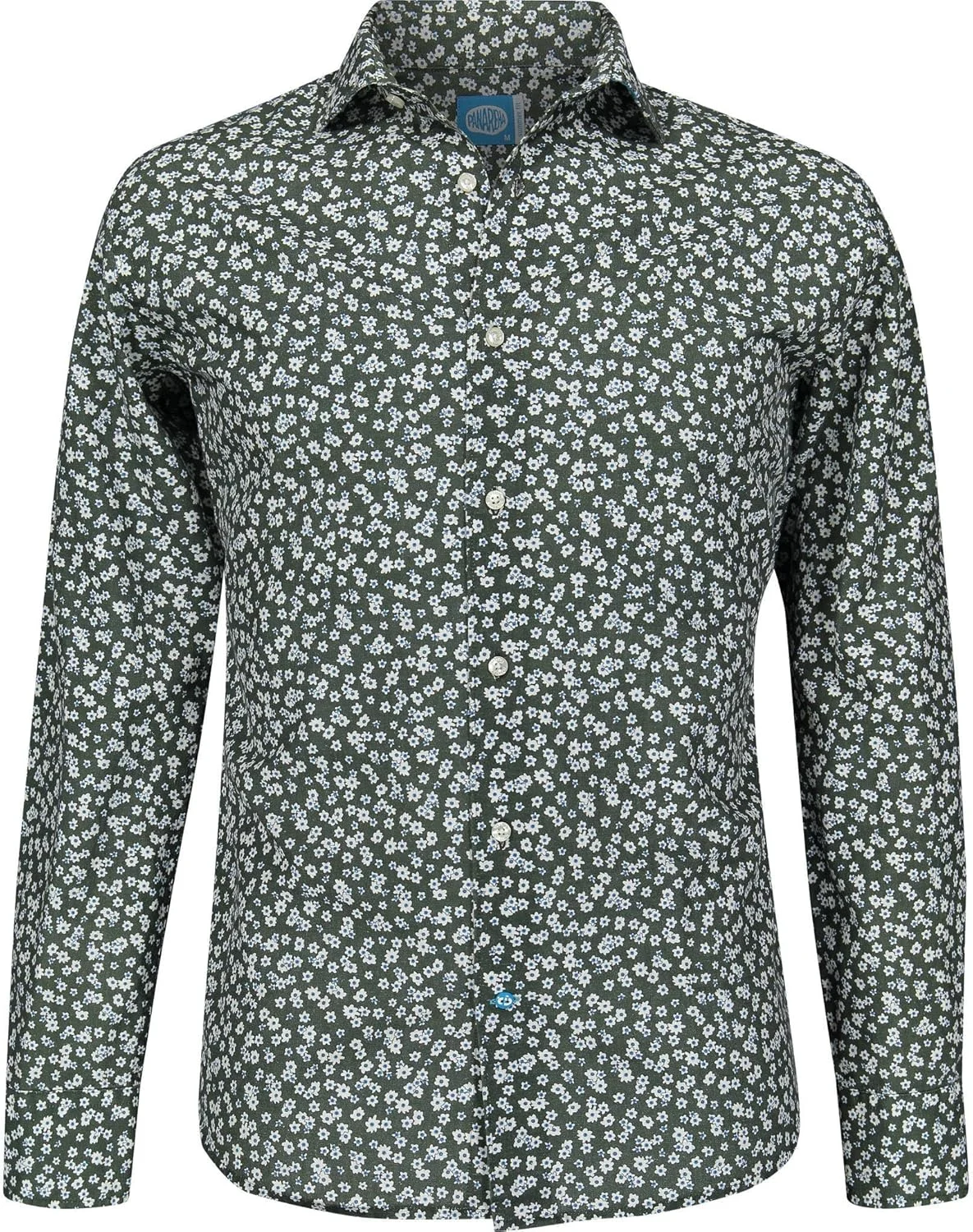 پیراهن مردانه نخی ارگانیک طرح گلدار Panareha مدل Paros سبز (M)