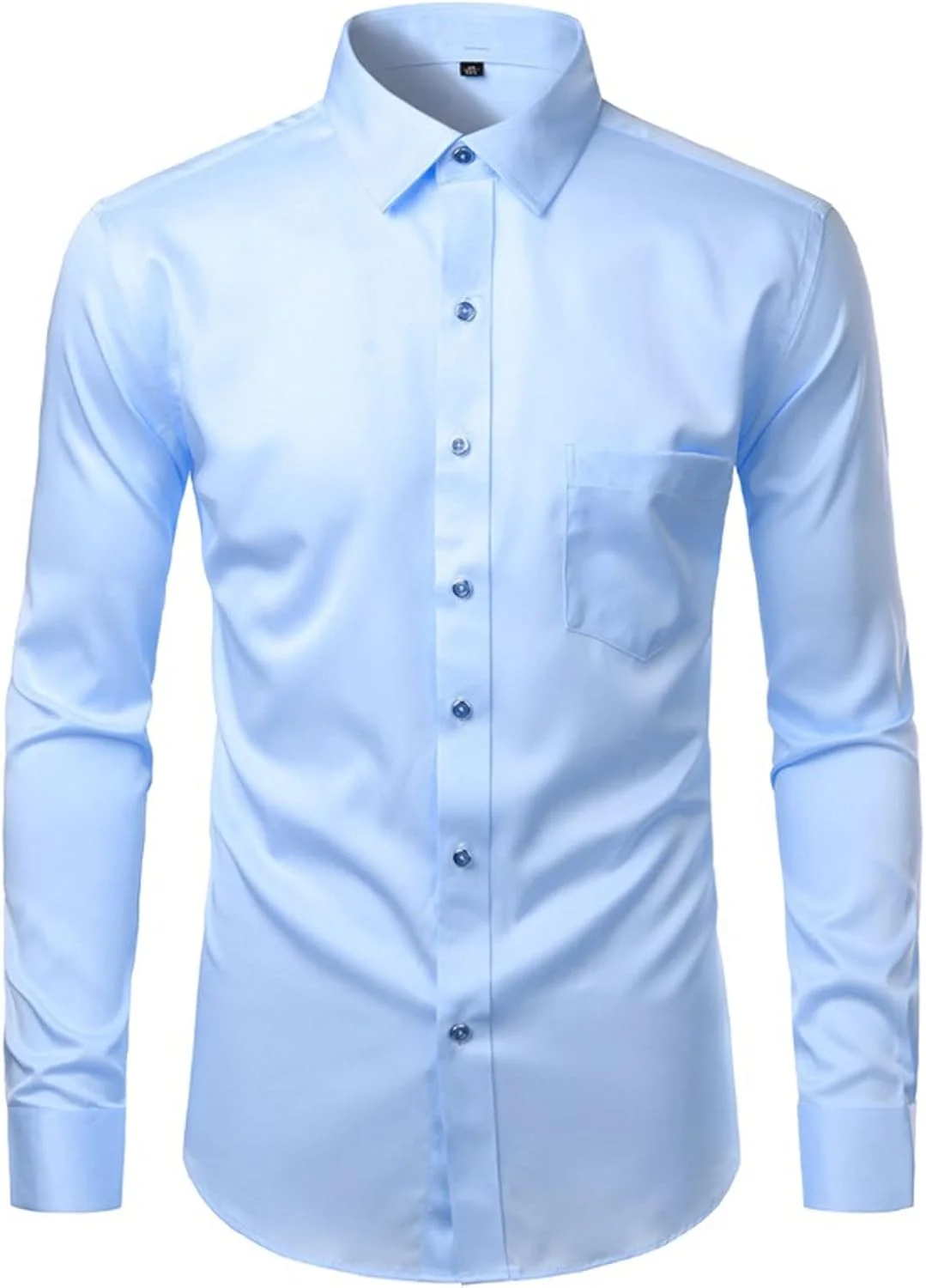 پیراهن مردانه Nyyldr، پیراهن های رسمی سفید مردانه، Slim Fit، بدون چروک، پیراهن غیر رسمی Chemise، کشی، مناسب عروسی و کار (Hortel,XX-Large)