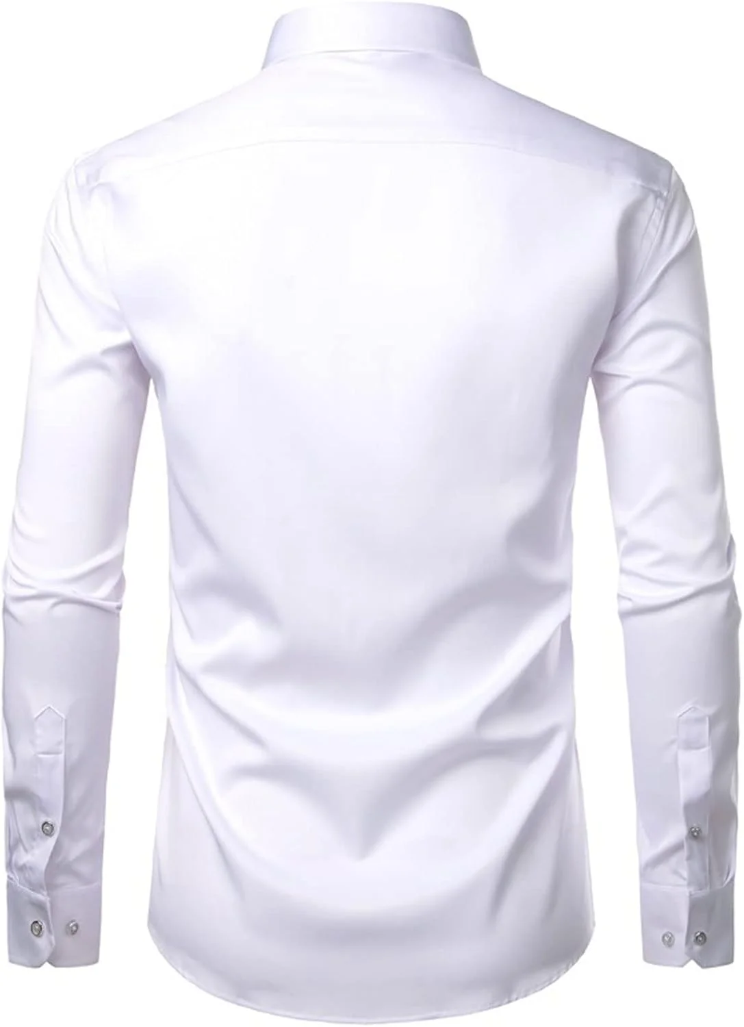 پیراهن مردانه Nyyldr، پیراهن های سفید مردانه، Slim Fit، بدون چروک، پیراهن غیر رسمی Chemise، کشی، مناسب عروسی و کار (Hortel، بزرگ)