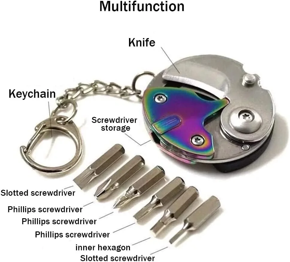 ابزار چندکاره سکه ای CooToly، جاکلیدی چند منظوره تاشو قابل حمل، بسته 2 عددی