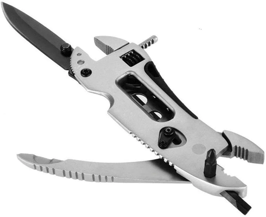 ست انبردست چندکاره، چاقوی جیبی، پیچ گوشتی، آچار فرانسه قابل تنظیم، آچار، ابزار چند منظوره دستی کوچک تعمیر بقا