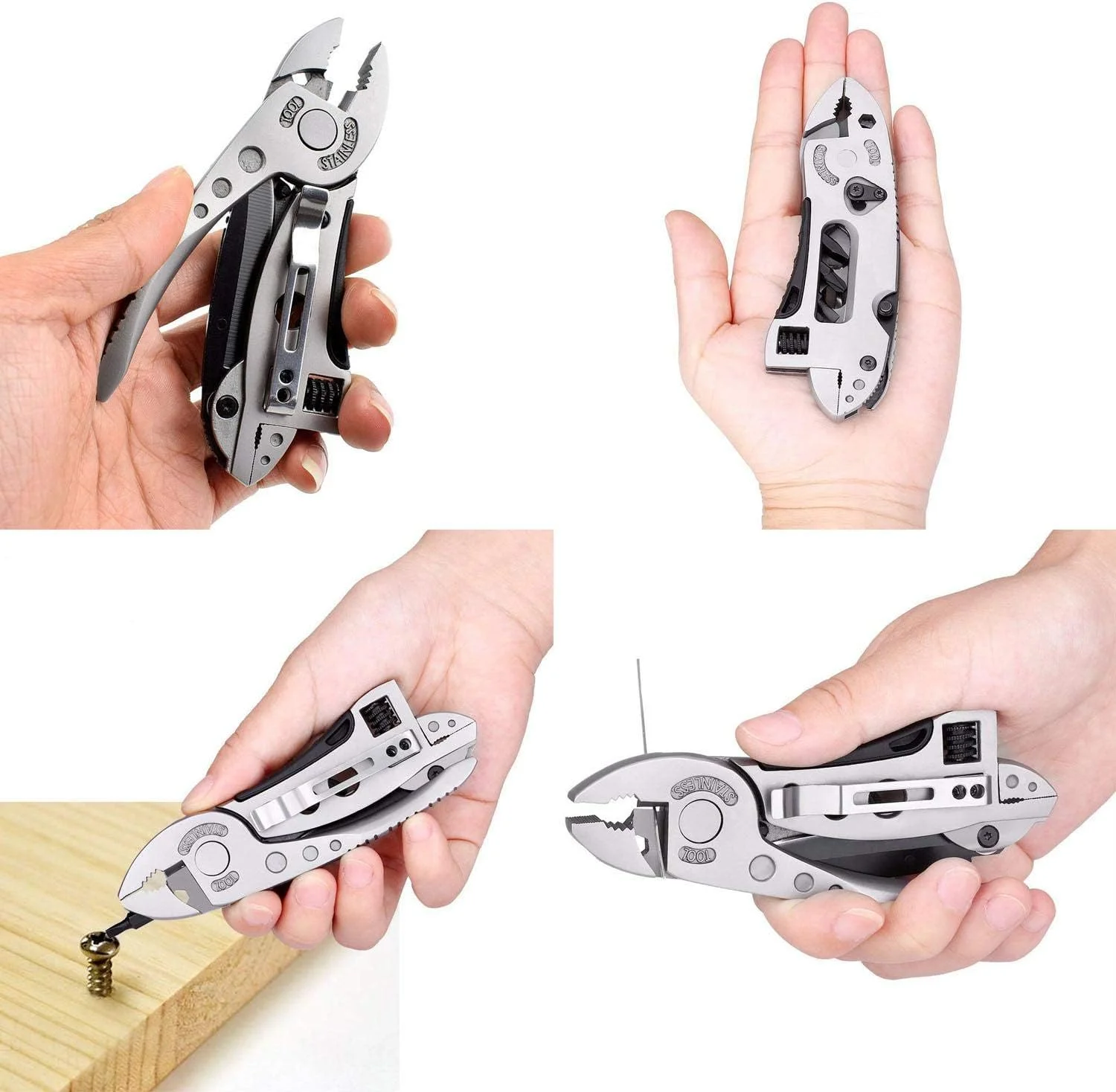 ست انبردست چندکاره، چاقوی جیبی، پیچ گوشتی، آچار فرانسه قابل تنظیم، آچار، ابزار چند منظوره دستی کوچک تعمیر بقا