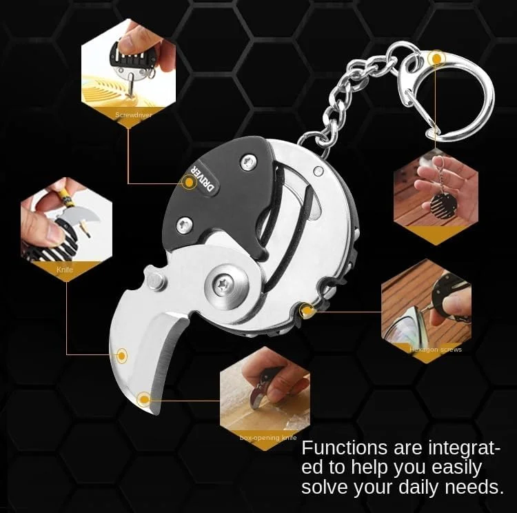 نسخه ارتقا یافته 1.0 ابزار چند منظوره EDCGadget سکه ای مشکی مینی جیبی کلید ابزار قابل حمل 1 عدد نسخه ارتقا یافته 1.0 ابزار چند منظوره EDCGadget سکه ای مشکی مینی جیبی کلید ابزار قابل حمل 1 عدد