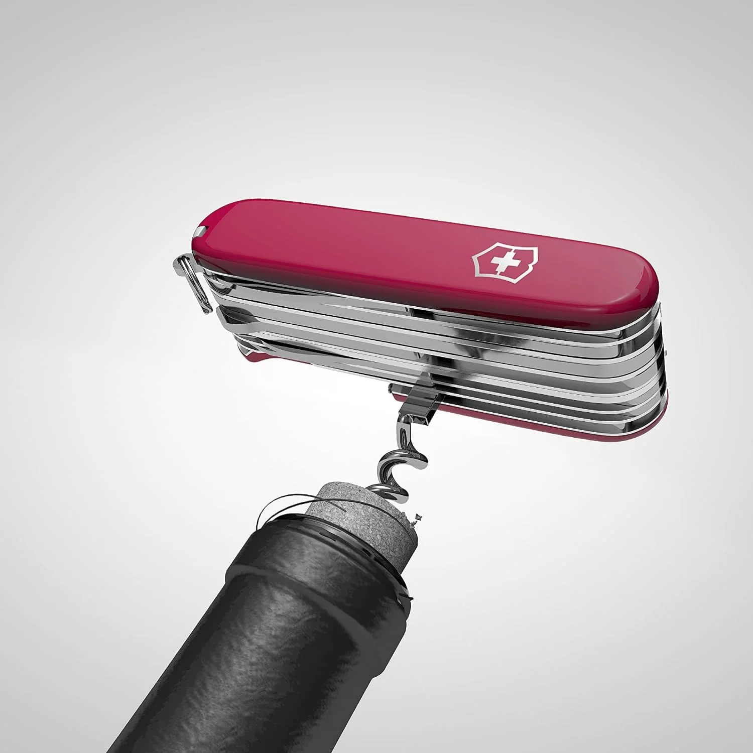 چاقوی جیبی سوئیسی Victorinox Swiss Champ، متوسط، ابزار چند منظوره، 31 عملکرد، تیغه، قیچی، Silvertech