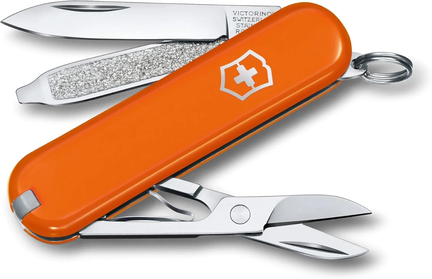 چاقوی ارتش سوئیس Victorinox - تازه. شیک. کلاسیک های رنگارنگ سوئیسی - 7 عملکرد، ابزار چندگانه با یک جفت قیچی - مانگو تانگو، 58 میلی متر