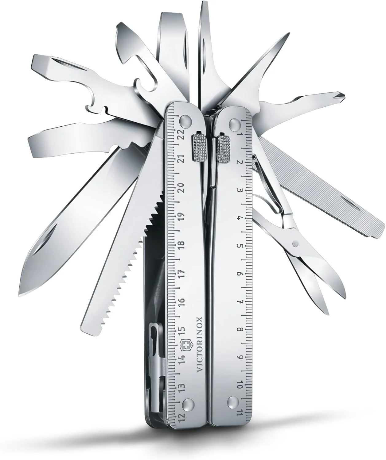 چاقوی جیبی ارتشی سوئیسی Victorinox Swiss Tool، بزرگ، ابزار چندگانه، 28 عملکرد، تیغه قفل شونده، کیف، نقره ای، کوچک چاقوی جیبی ارتشی سوئیسی Victorinox Swiss Tool، بزرگ، ابزار چندگانه، 28 عملکرد، تیغه قفل شونده، کیف، نقره ای، کوچک
