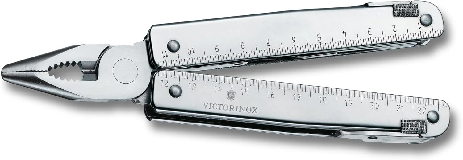 چاقوی جیبی ارتشی سوئیسی Victorinox Swiss Tool، بزرگ، ابزار چندگانه، 28 عملکرد، تیغه قفل شونده، کیف، نقره ای، کوچک چاقوی جیبی ارتشی سوئیسی Victorinox Swiss Tool، بزرگ، ابزار چندگانه، 28 عملکرد، تیغه قفل شونده، کیف، نقره ای، کوچک