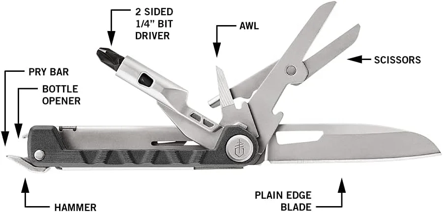 ابزار چندکاره جیبی Gerber Gear Armbar Drive 8-in-1 EDC با پیچ گوشتی، تیغه 2.5 اینچی، اونیکس