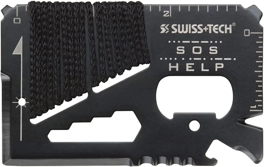 ابزار چندکاره کارتی 17 در 1 SWISS+TECH ST33329 شامل پیچ گوشتی، آچار، طناب بر، چاقو (تک عددی)