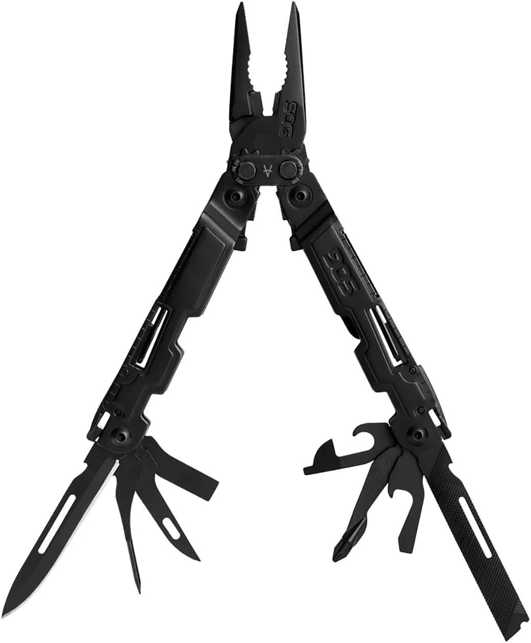 ابزار چندکاره SOG PowerAccess، ابزار کاربردی EDC، باز شدن با یک دست، 18 ابزار تخصصی سبک وزن، ساختار فولاد ضد زنگ 5CR15MOV - مشکی (PA1002-CP)، یک سایز