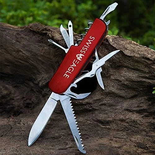 چاقوی ارتشی چندکاره Swiss Eagle - شامل 11 ابزار در جیب شما (قرمز 2)