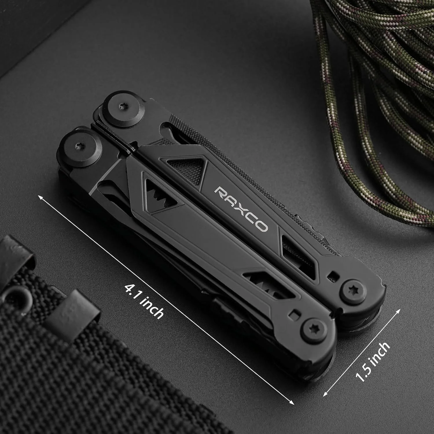 RAXCO Multi-tool Pliers Tool,Stainless Steel with Nylon Sheath,Gadgets for Man,6.5-inch,Black