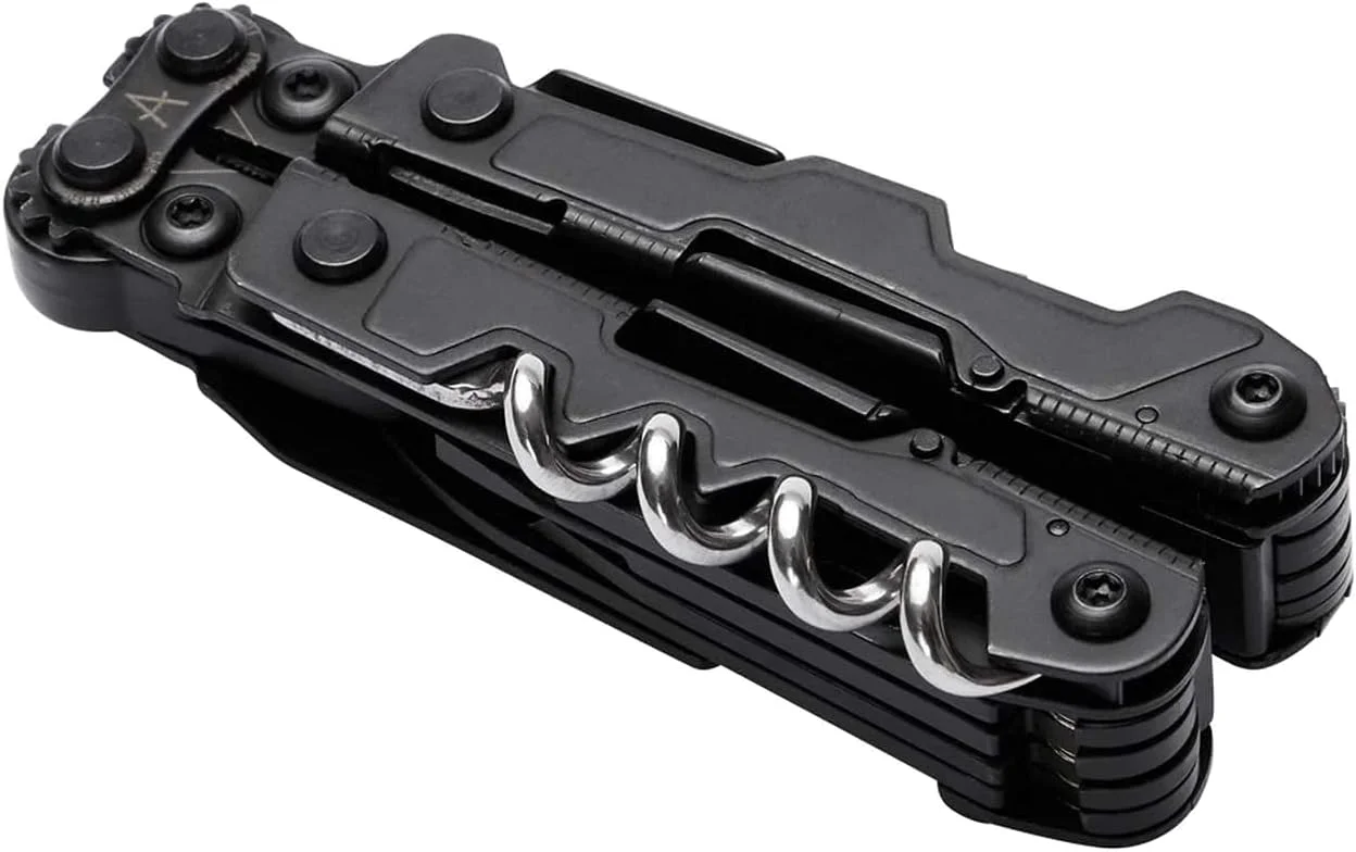 SOG PowerLite Mini Utility Multi-Tool w/ 19 Lightweight Tools, Compact 5 Inch Long Utility Tool with Knife, Screwdriver, Hex Bit Holder (PL1002-CP), Black