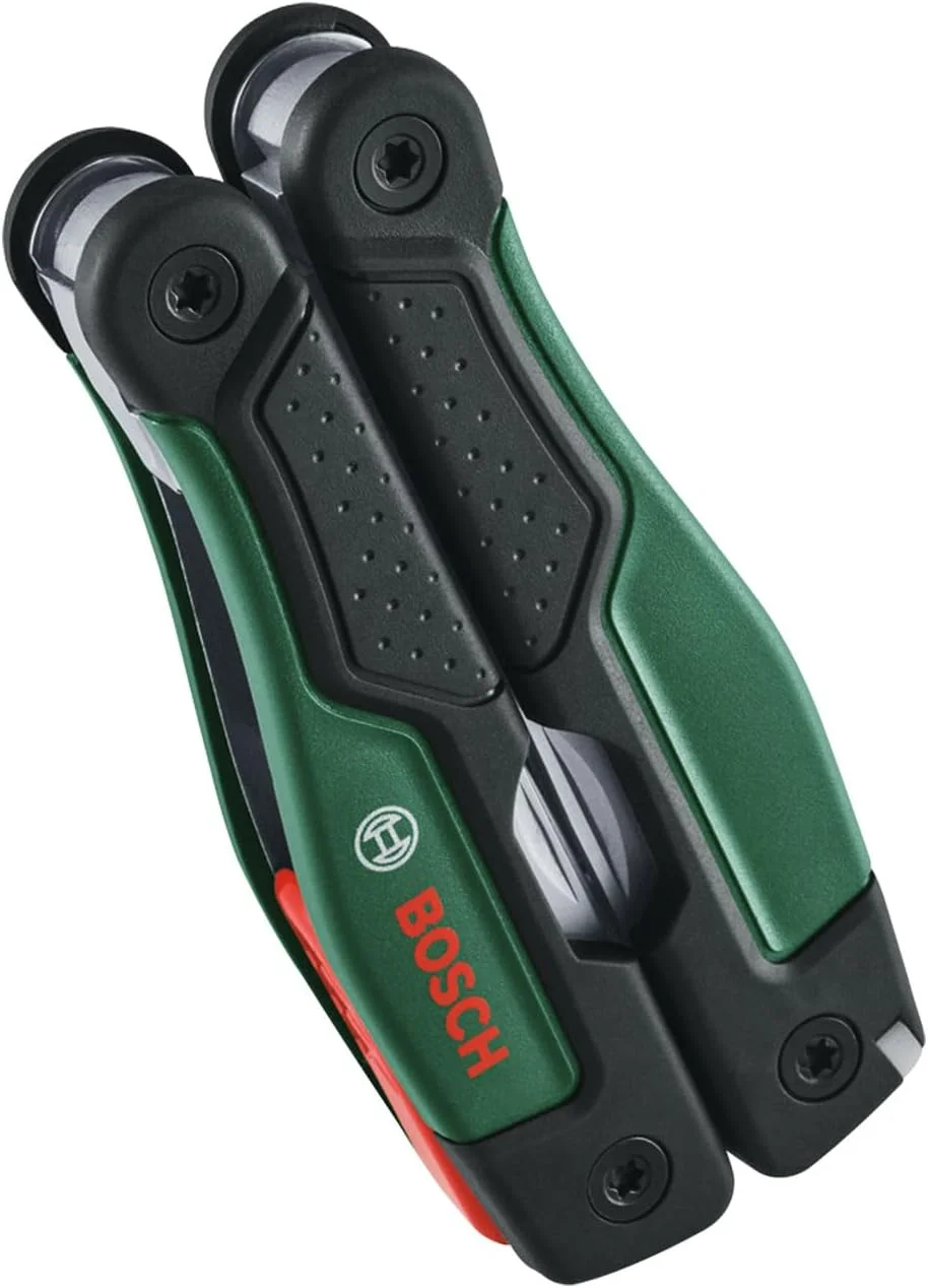 Bosch 16 in 1 Multi-Tool (Multi-Tool for DIY, Outdoor and Camping, Stainless Steel, Locking Function, Soft Grip, 16 Functions: Pliers, Screwdriver, Knife, Saw, etc.)