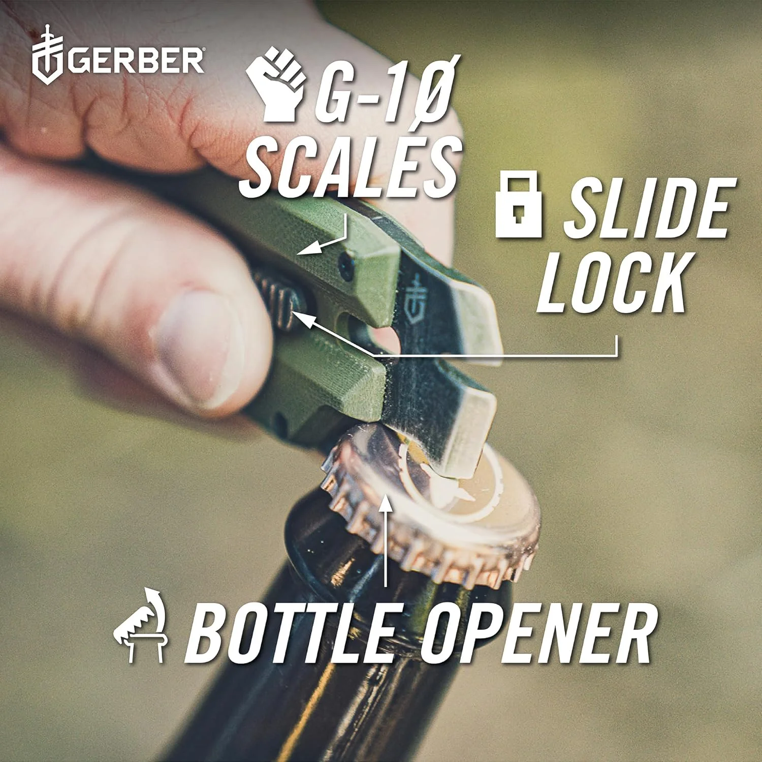 Gerber Gear Prybrid Utility Knife - 8-in-1 Multi-Tool with Pry Bar, Nail Puller, Wire Stripper, Drivers, Bottle Opener, Cord Cutter - EDC Knife - Grey G10 Handle