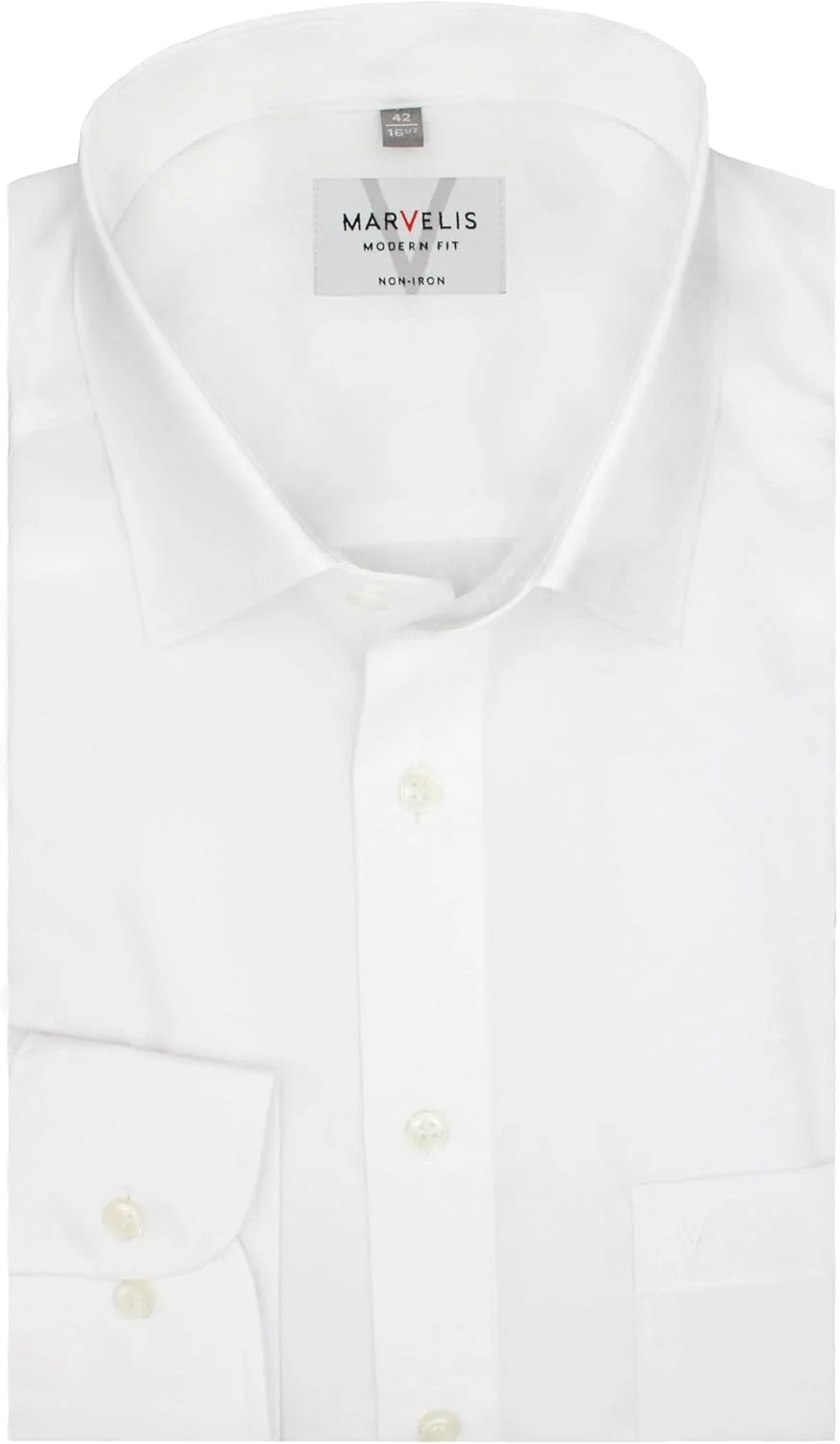 پیراهن Marvelis، سفید، مشکی، مدل مدرن، بدون نیاز به اتو، ضد چروک، 100% پنبه، یقه نیو کنت
