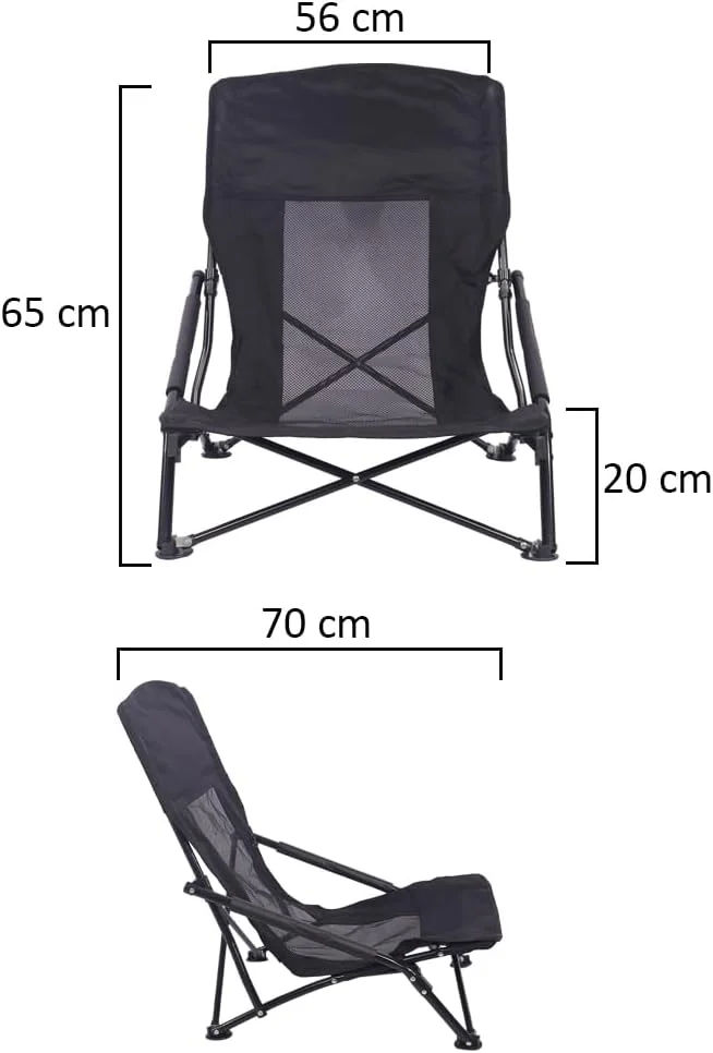 صندلی استراحت پاسیو یاتای دکور با ارتفاع کم و تکیه گاه دست برای مطالعه، صندلی باغ، صندلی تکیه گاه دار فضای باز برای کمپینگ، پیک نیک، استخر شنا و ساحل