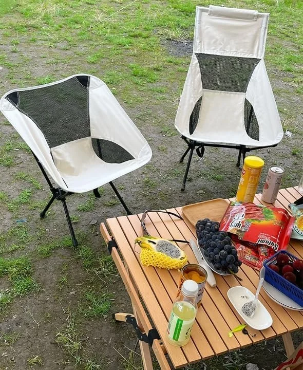 صندلی تاشو کمپینگ قابل حمل TAPIT با کیف حمل، صندلی های تاشو فوق سبک برای کمپینگ، ساحل، چمن، مسافرت، پیک نیک و پیاده روی (سایز بزرگ مشکی)
