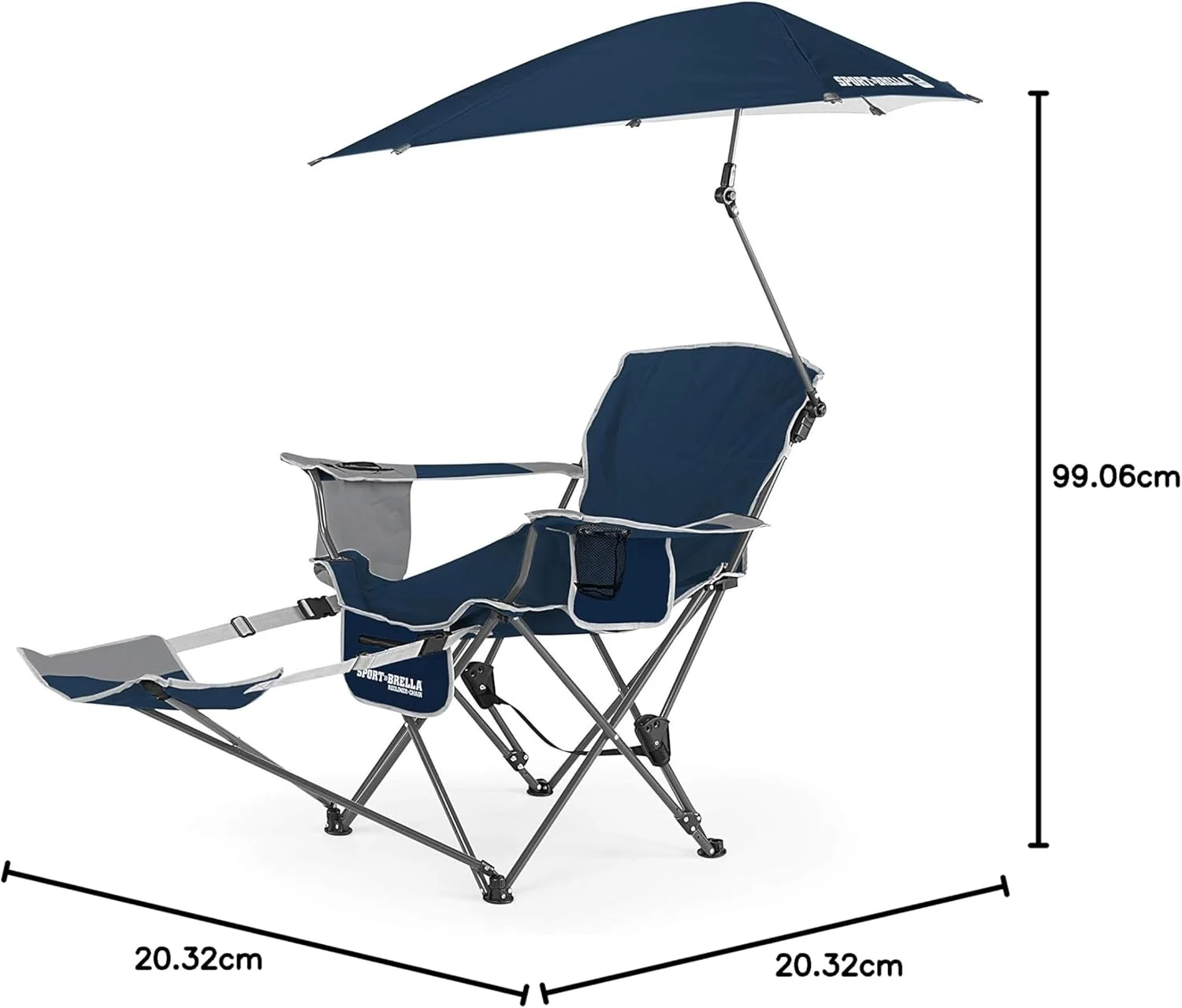 Sport-Brella Recliner Chair: 3-Position Recliner W/Full Coverage Umbrella Sport-Brella Recliner Chair: 3-Position Recliner W/Full Coverage Umbrella