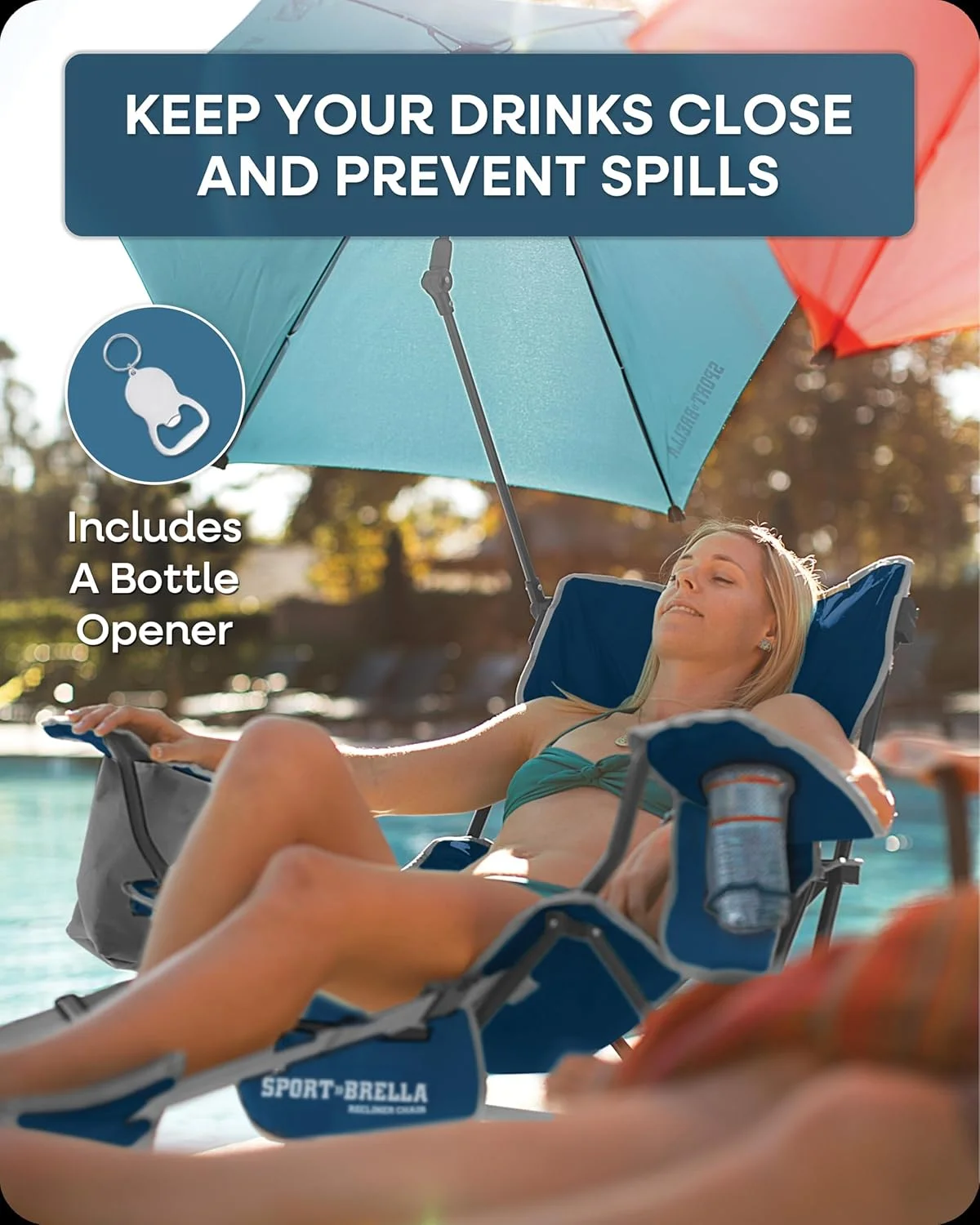 Sport-Brella Recliner Chair: 3-Position Recliner W/Full Coverage Umbrella Sport-Brella Recliner Chair: 3-Position Recliner W/Full Coverage Umbrella